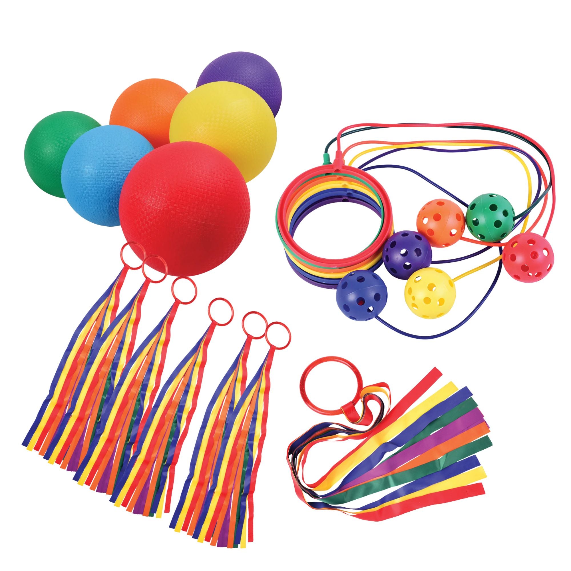 Active Play Essentials Bundle – Ribbon Hoops, Ankle Hoops & Playground Balls (18-Piece Set)