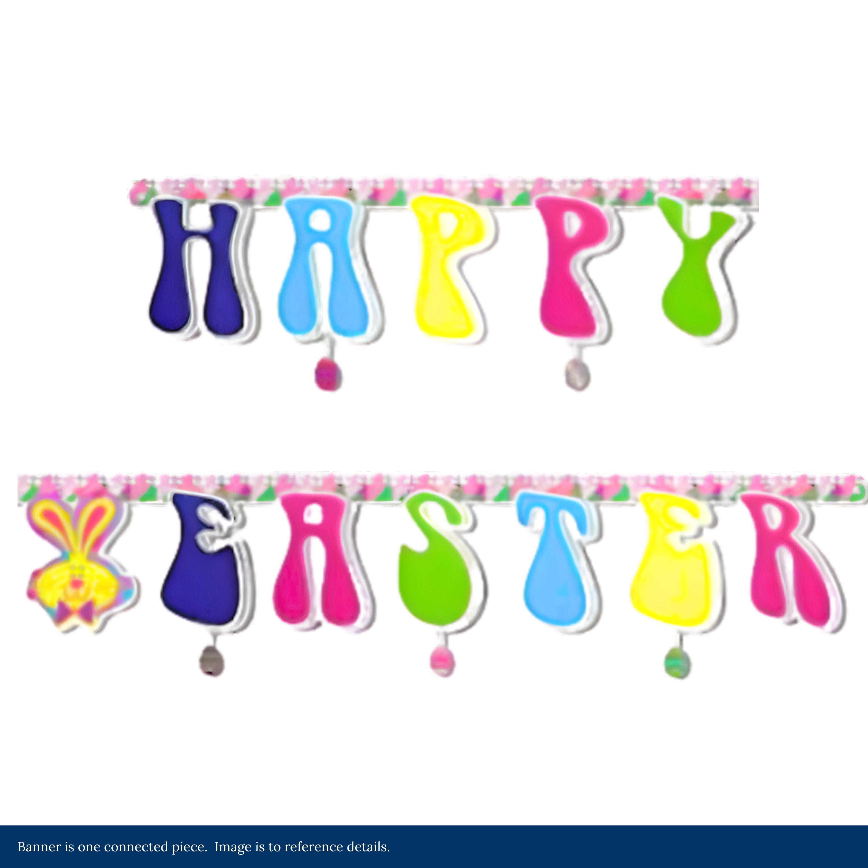 Happy Easter Banner – 13" x 118" | Bright, Festive Décor for Classrooms or Homeschool