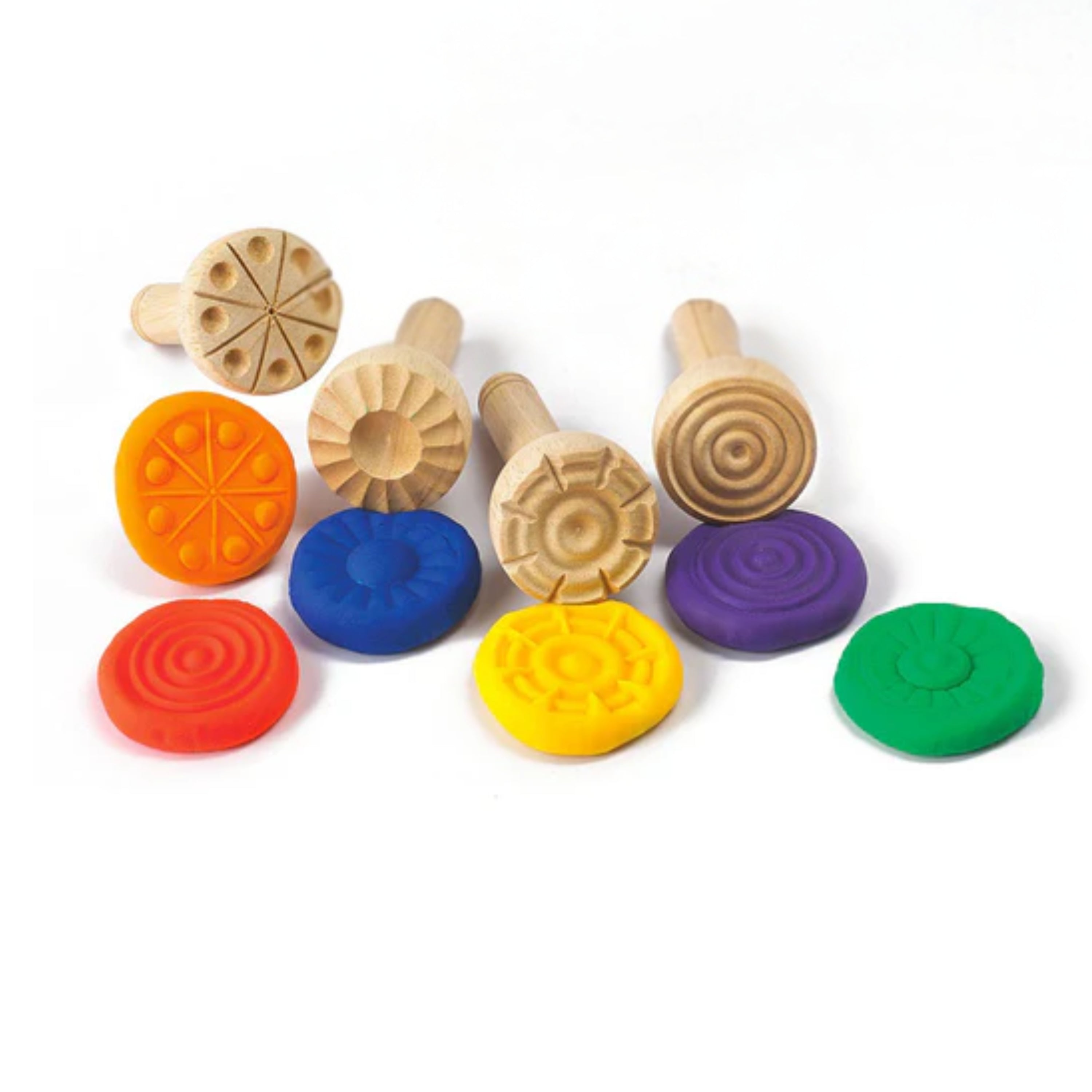Wooden Dough Stampers - Set of 4