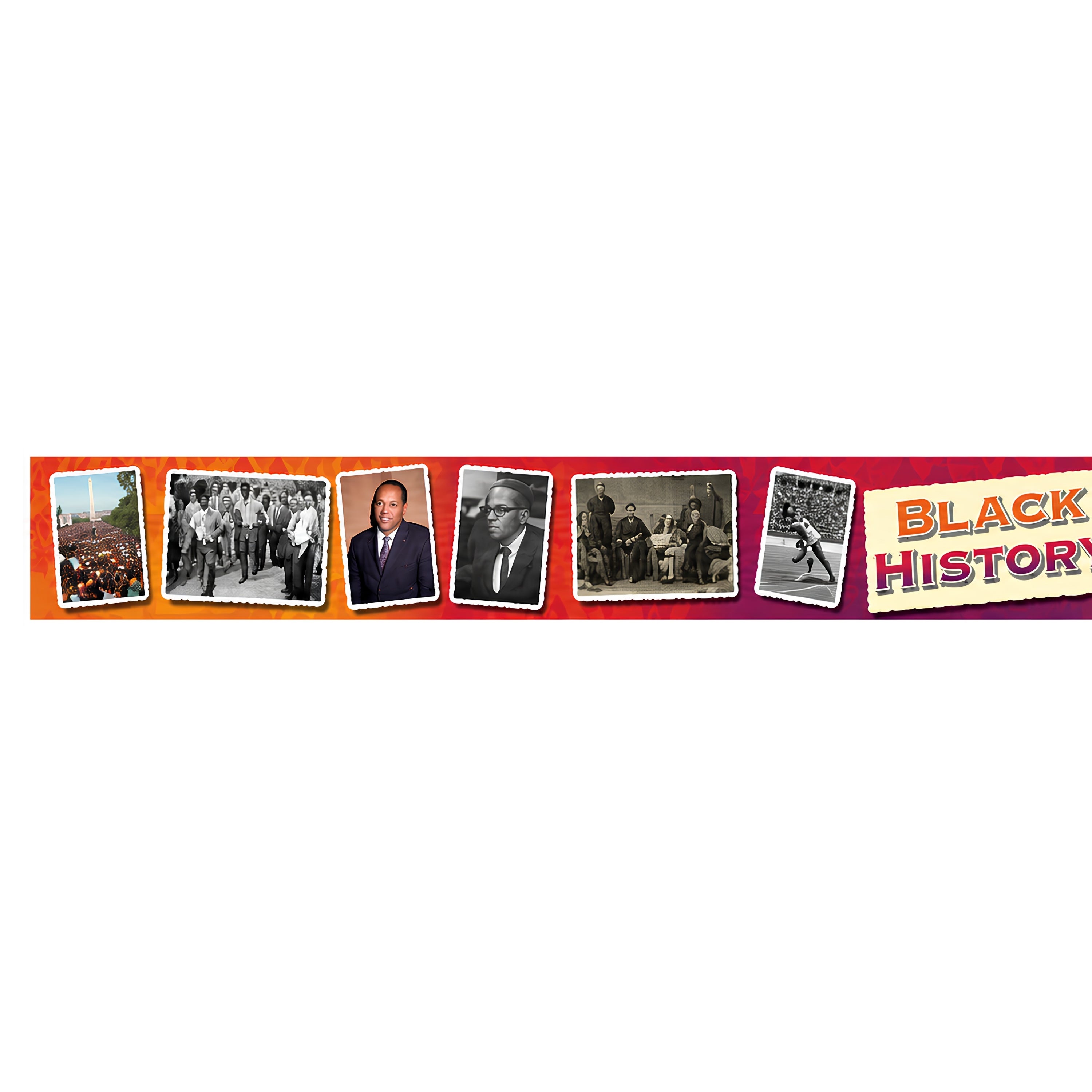 Black History Photo Border Bulletin Board Trimmer – Set of 12