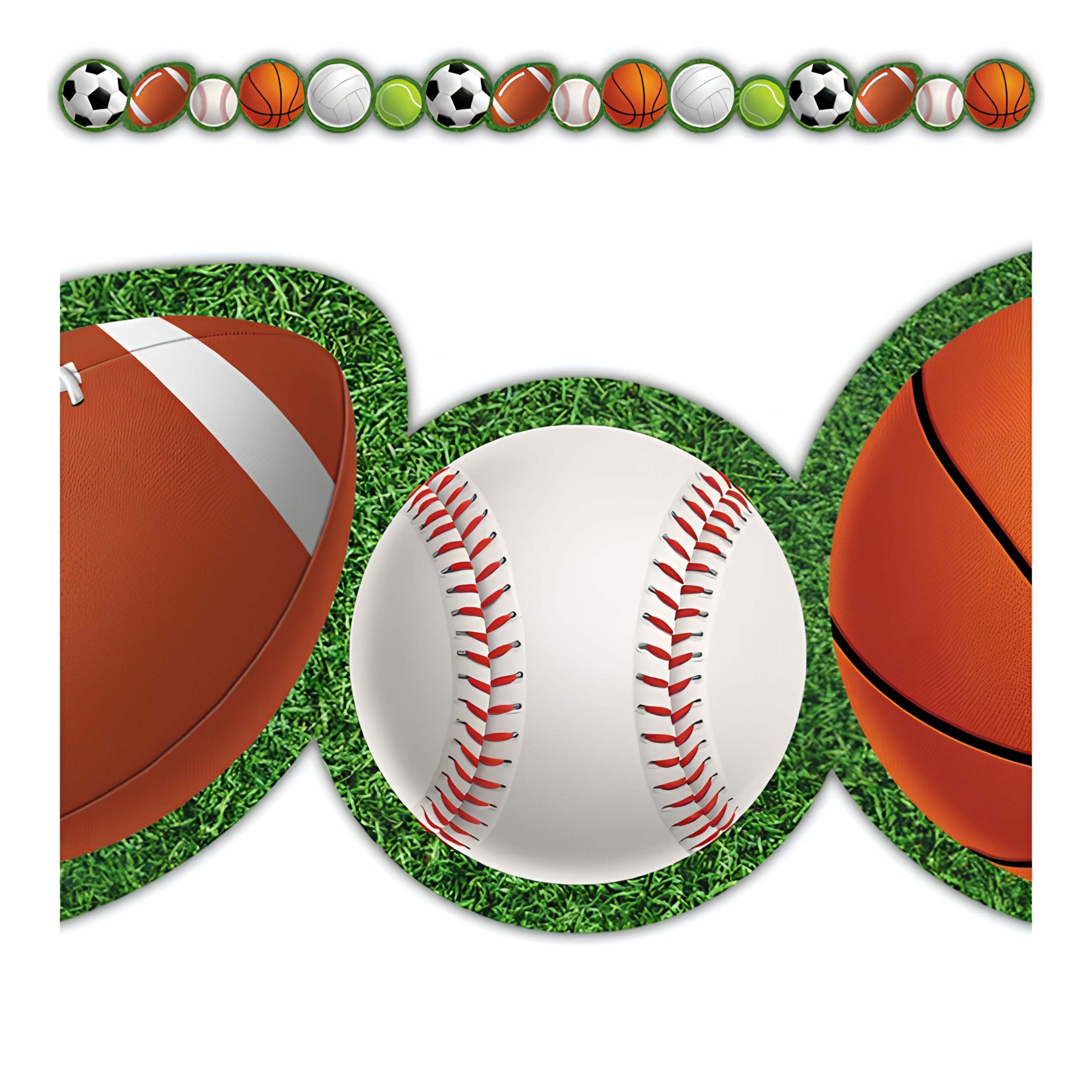 Sports Die-Cut Bulletin Board Border Trim, 12-Pack