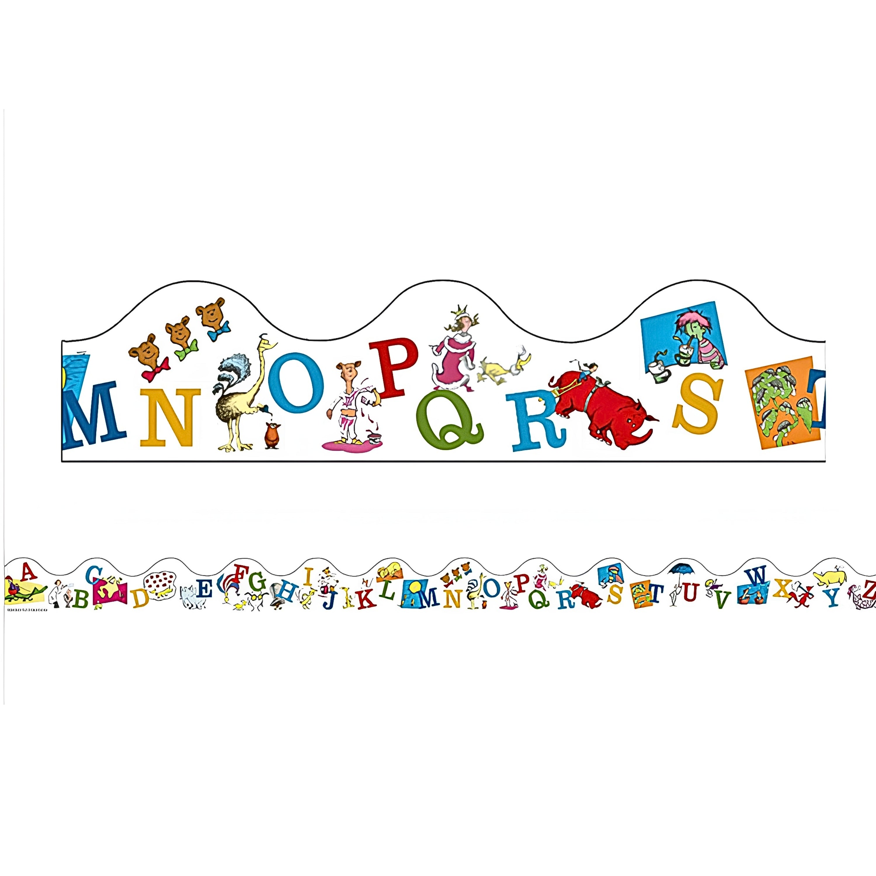 Eureka Dr. Seuss ABC Alphabet Scalloped Bulletin Board Deco Trim Border, 12-Pack