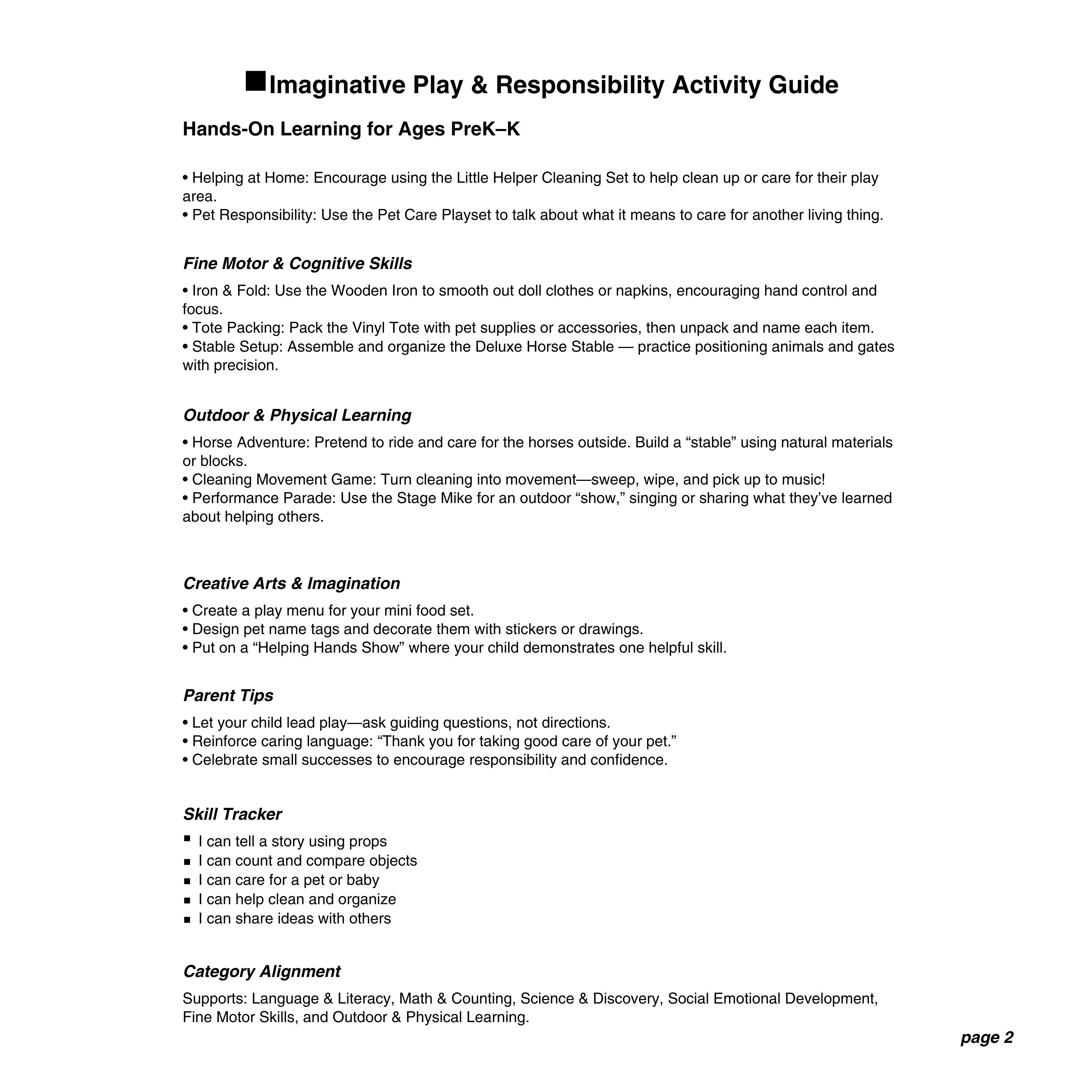 Imaginative Play & Responsibility Bundle