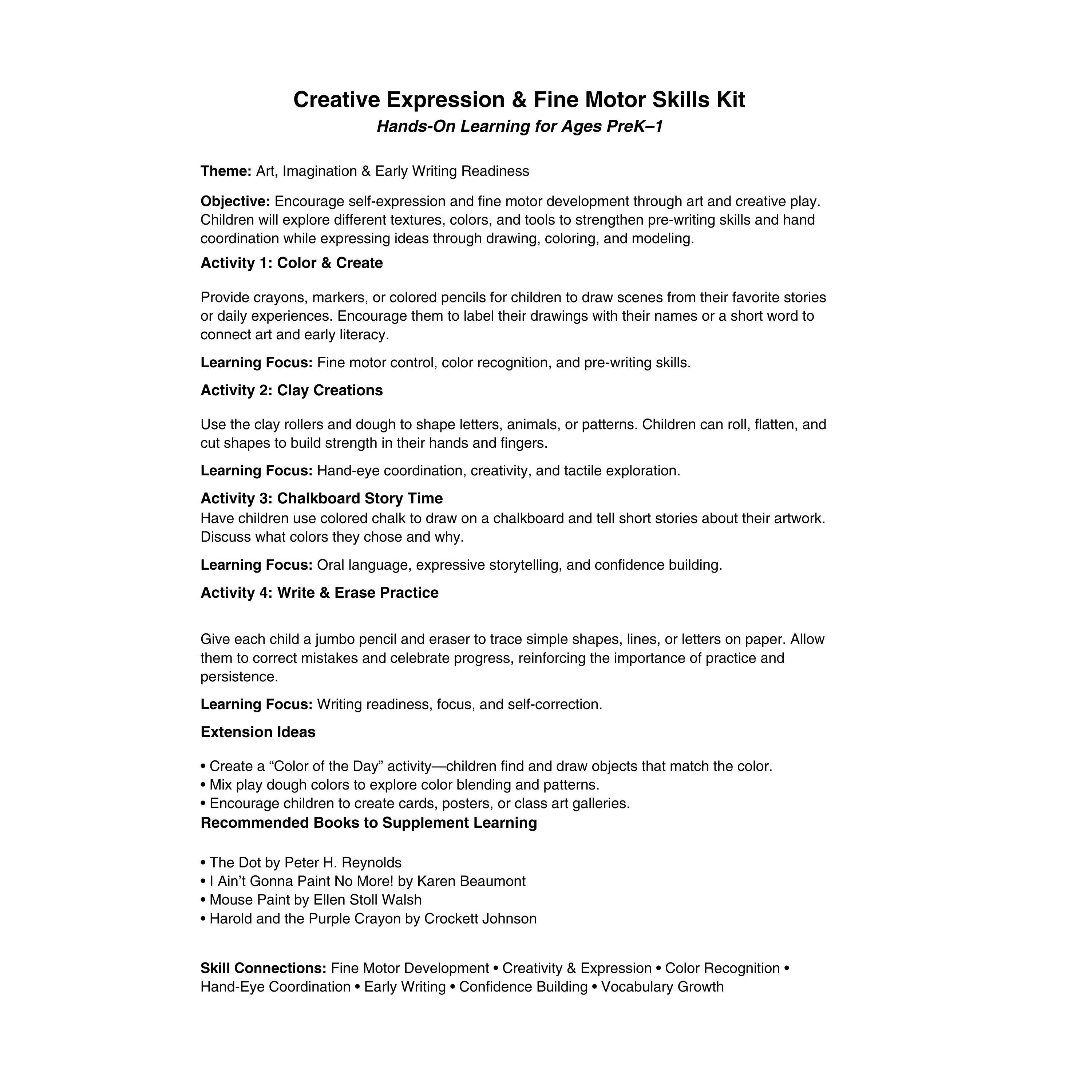 Arts & Crafts Classroom Supply Kit | Crayons, Markers, Chalk, Pencils & Clay Tools