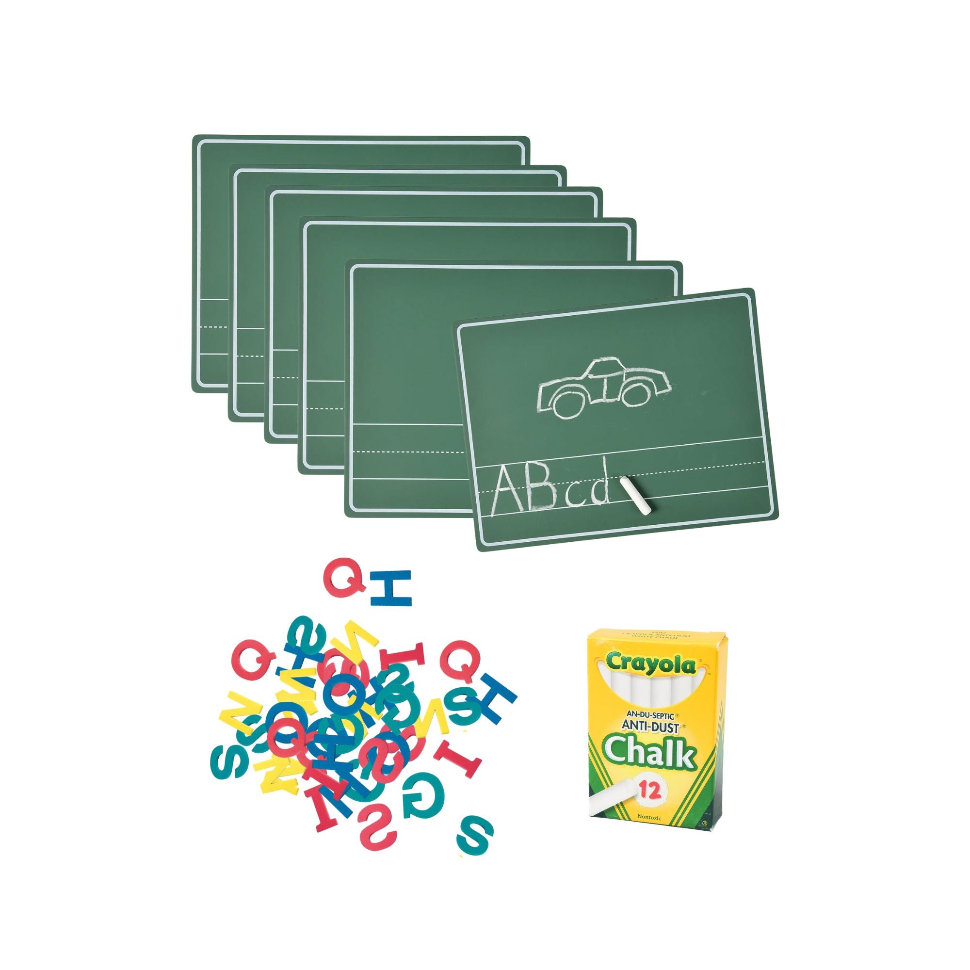 Write & Tell Literacy Bundle | 6 Reusable Chalk Lapboards with Foam Letters