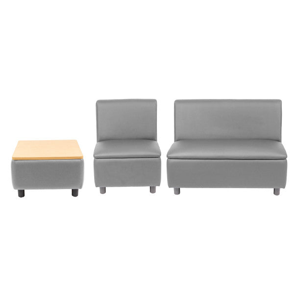 Modular Chair and Sofa with End Table, 3-Piece Set