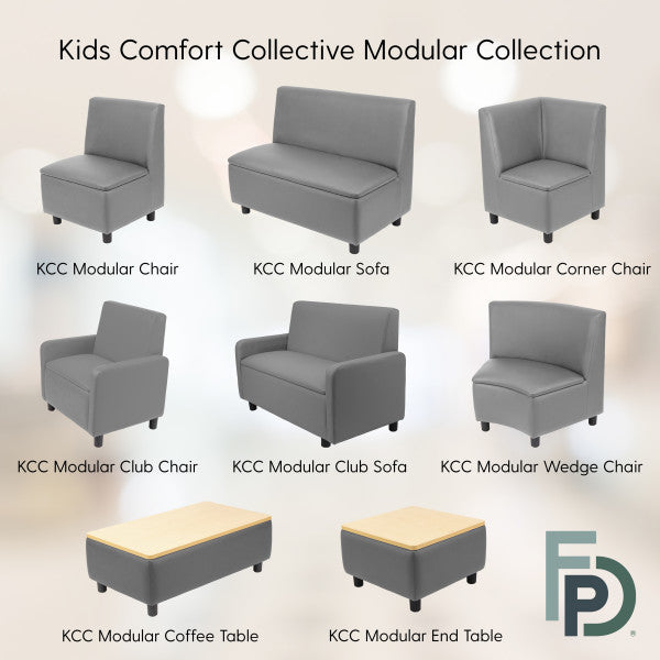 Modular Chair and Sofa with End Table, 3-Piece Set