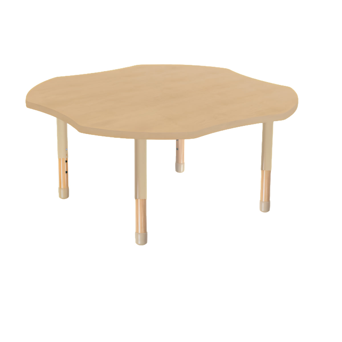 48" Clover Activity Table with Adjustable Wood Legs | Montessori-Inspired Classroom Furniture