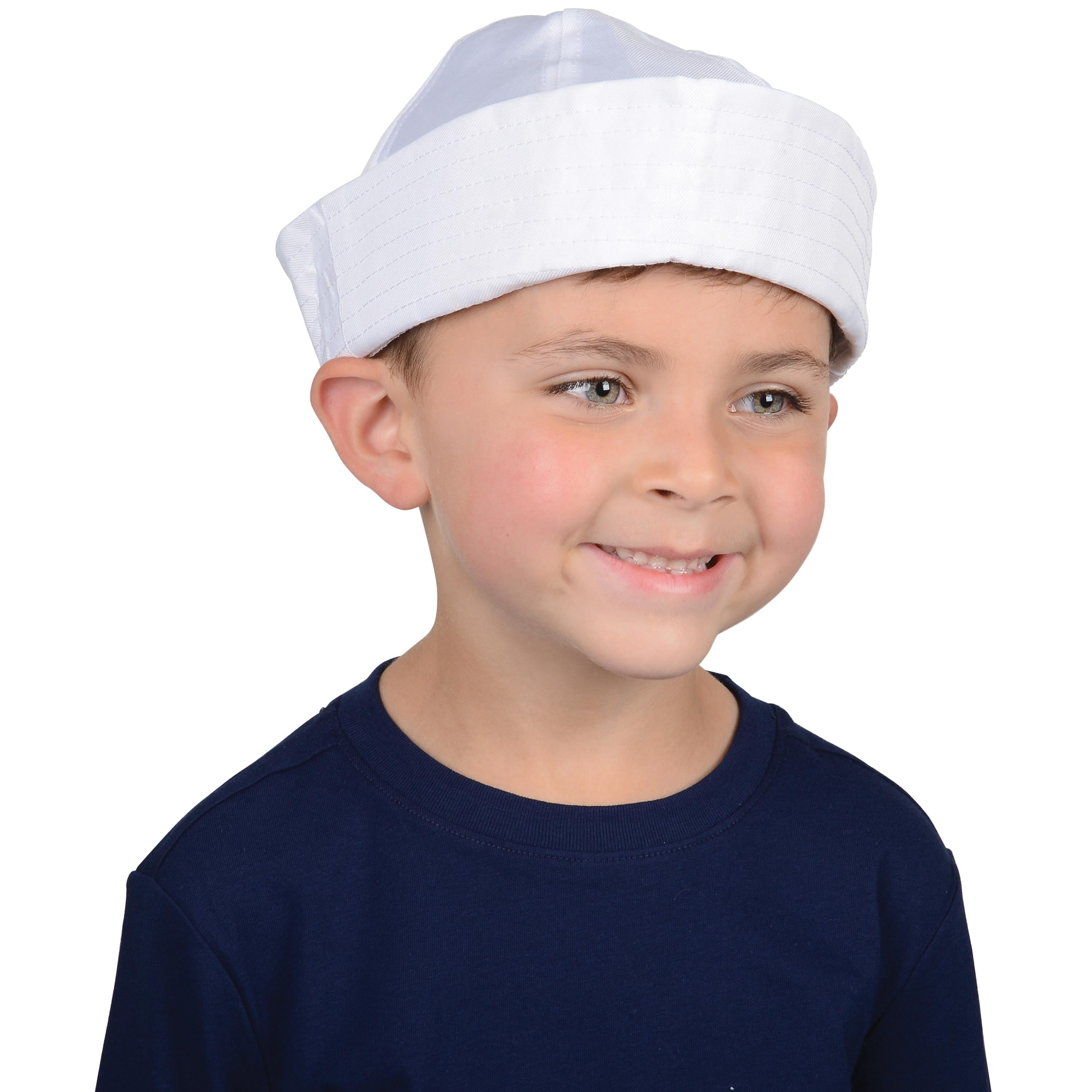 White Sailor Hat for Kids – Nautical Costume & Dress-Up Cap