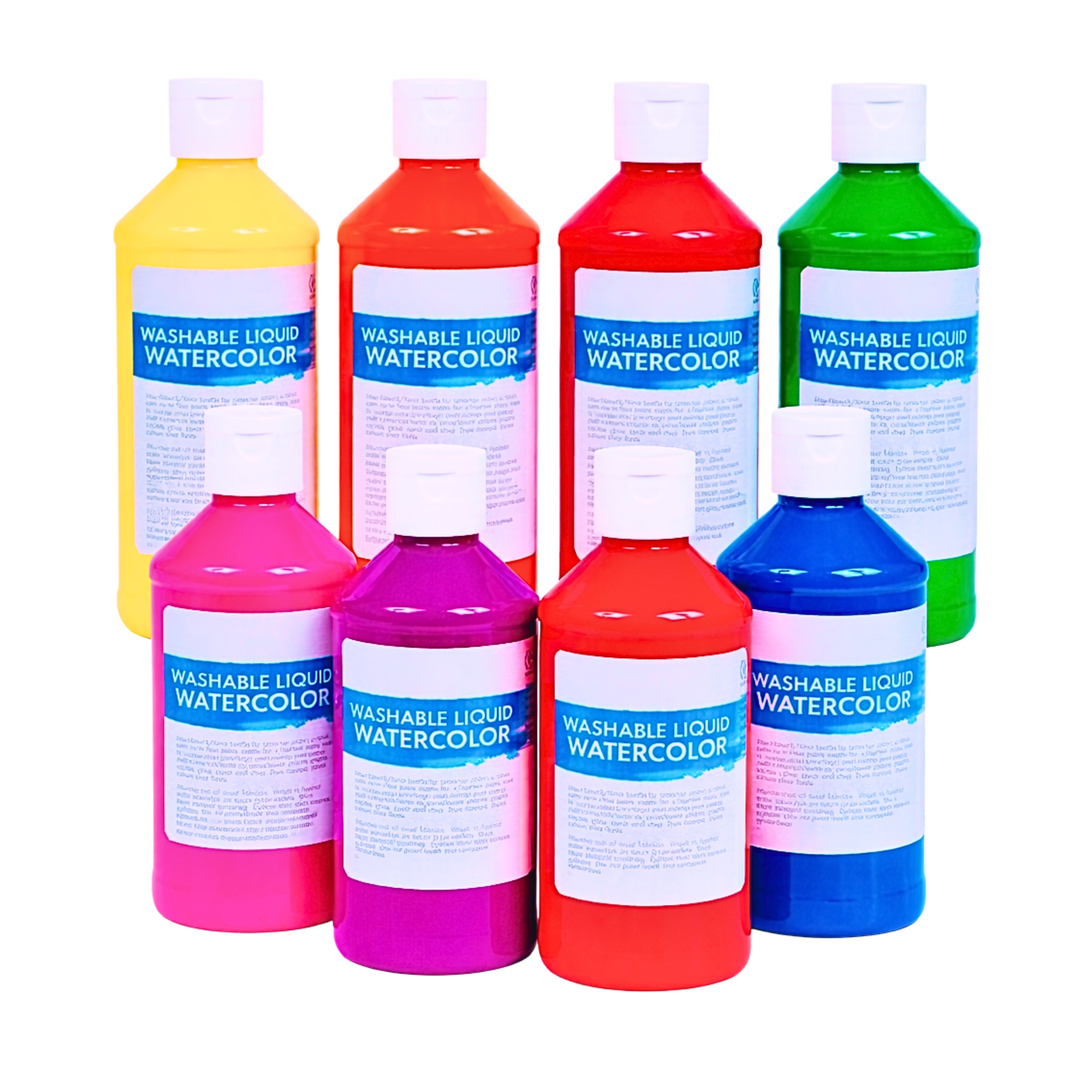 Fluorescent Liquid Watercolor Paint – Set of 8 (8 oz Bottles)