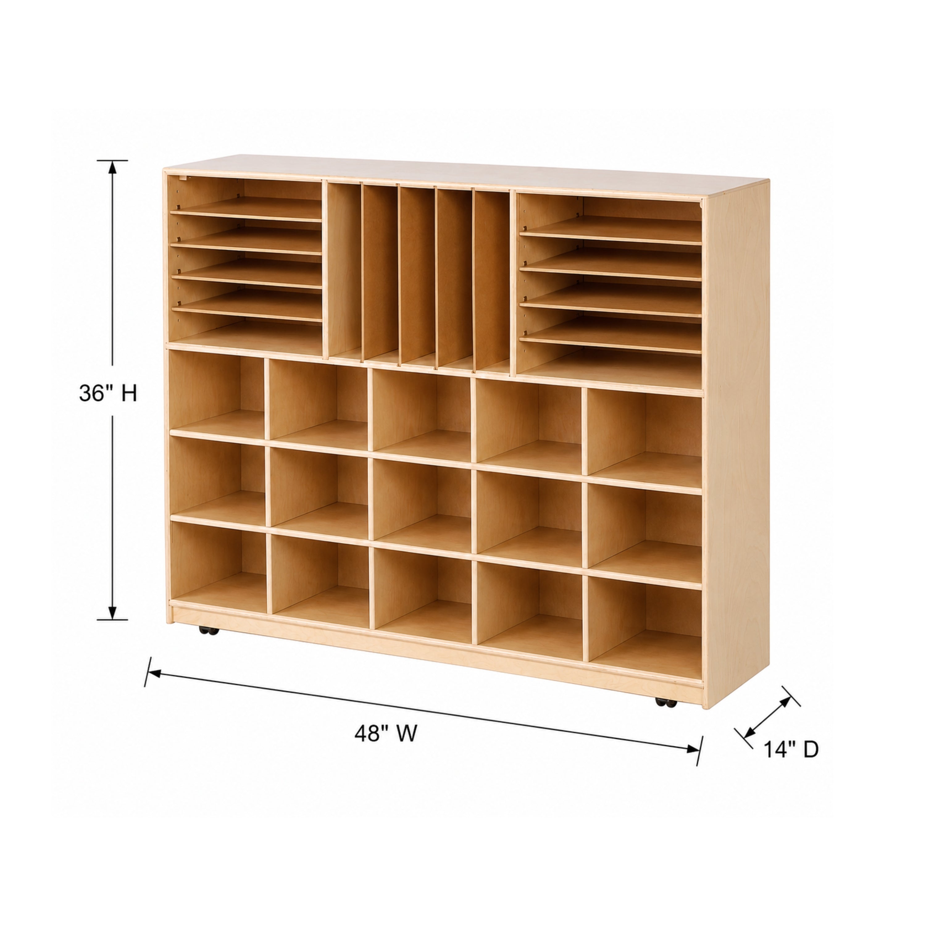 Multi-Storage Center with Woven Wicker Baskets