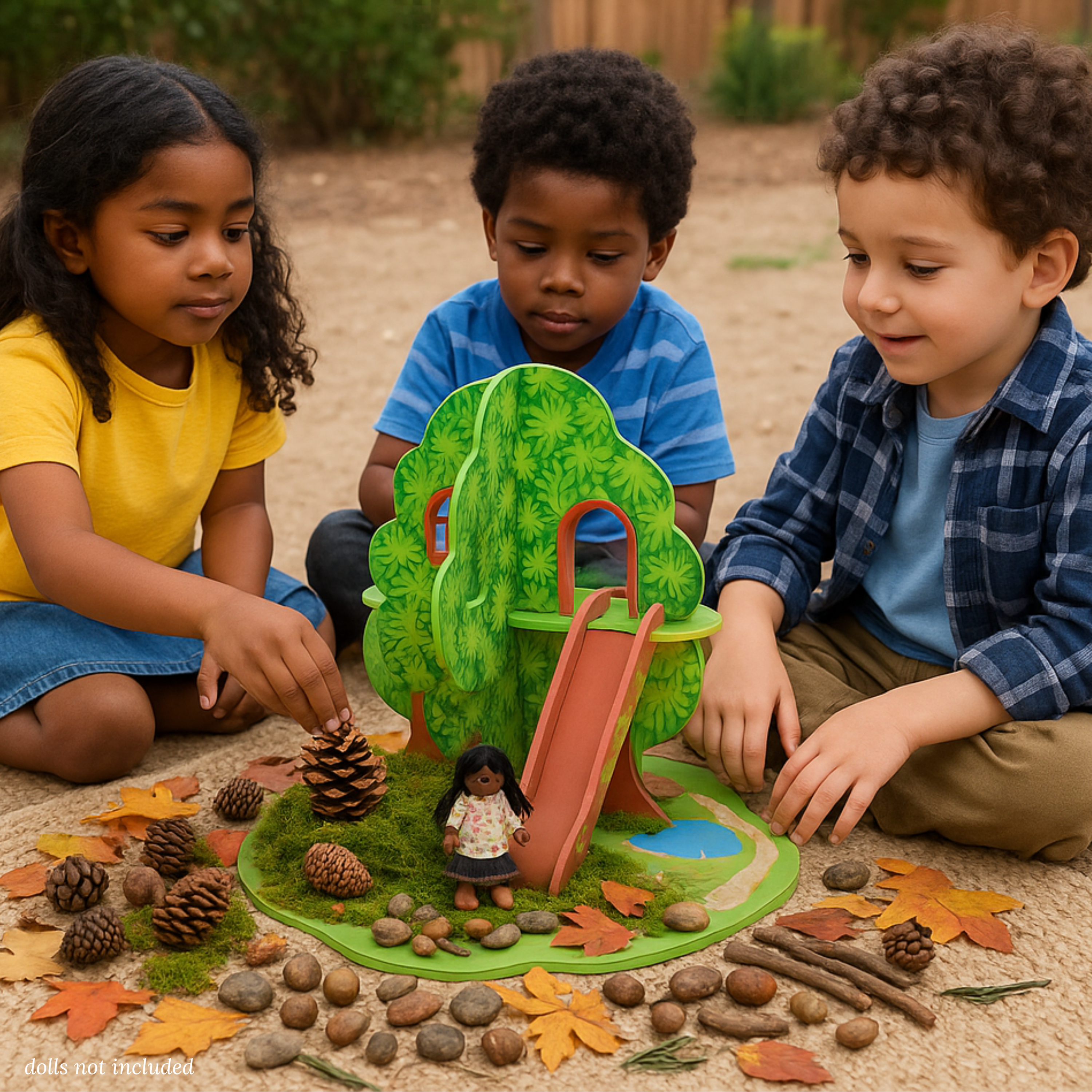 Woodland Treehouse Playset| Multi-Level with Steps & Swing