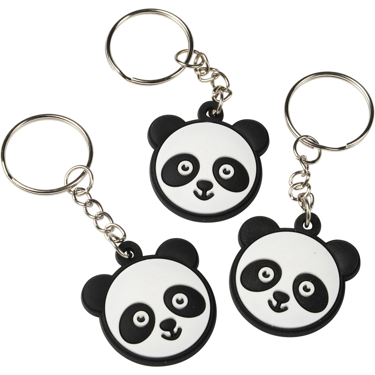 Rubber Panda Keychains - Set of 12