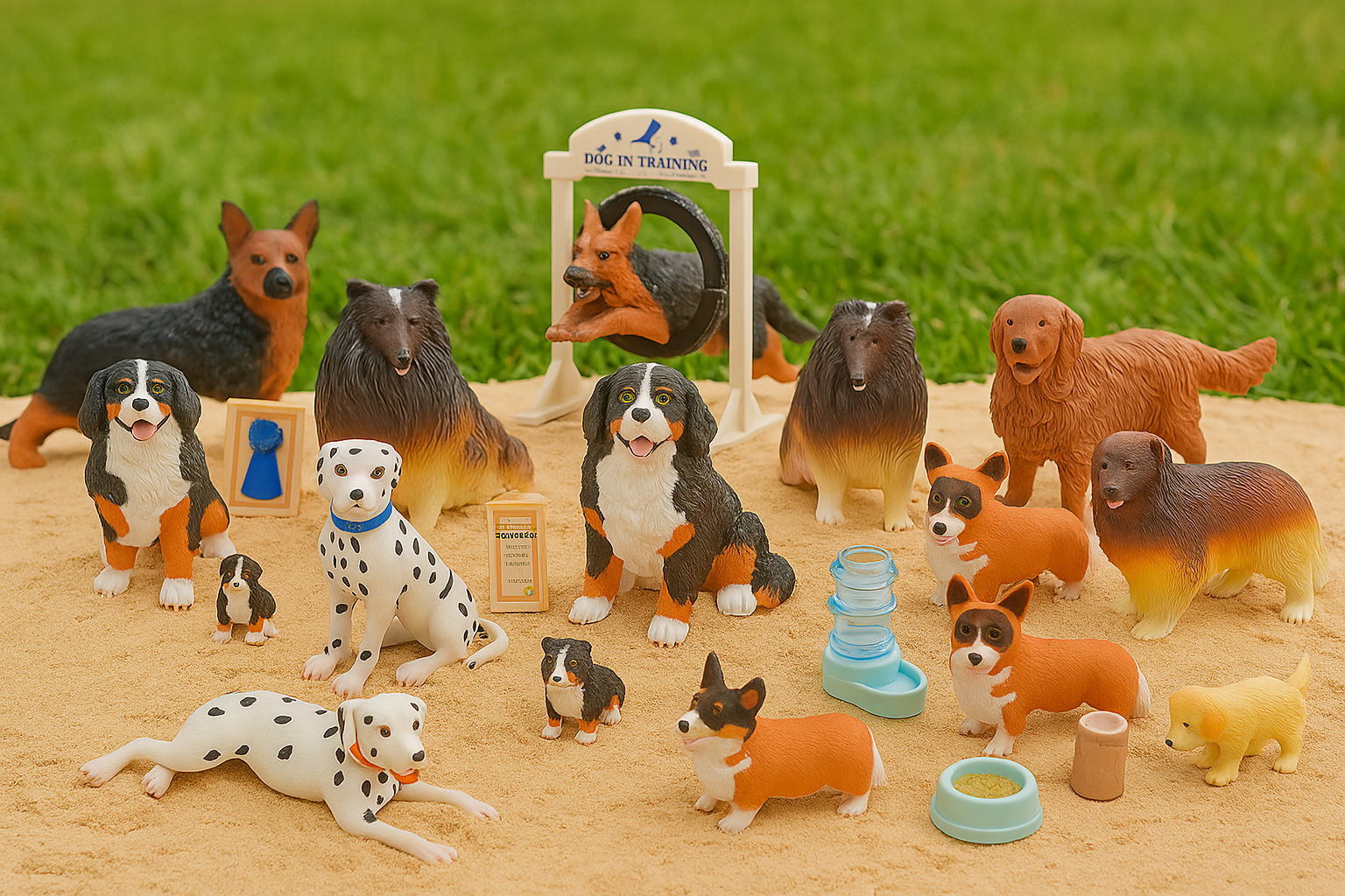 Dog Academy Training & Agility Playset | 50 Pc. Set with Realistic Dog Figures