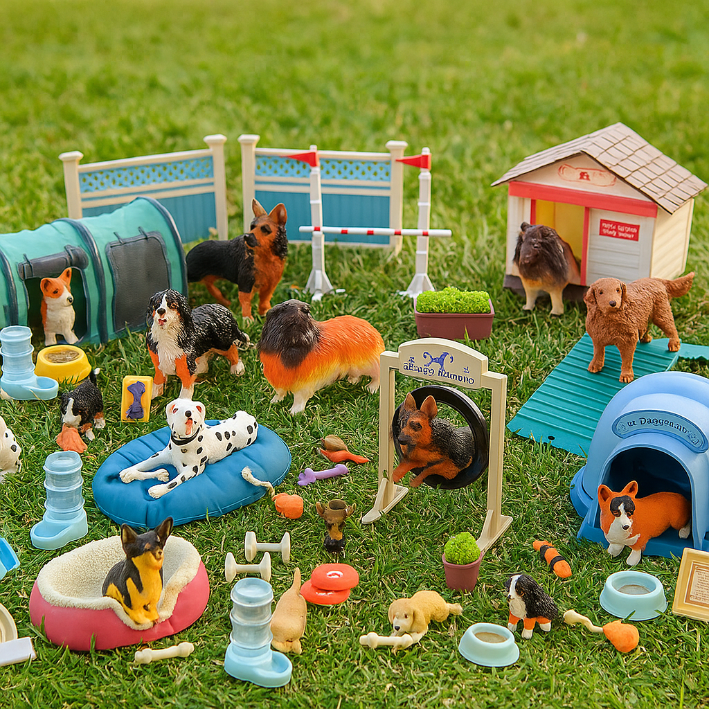 Dog Academy Training & Agility Playset | 50 Pc. Set with Realistic Dog Figures
