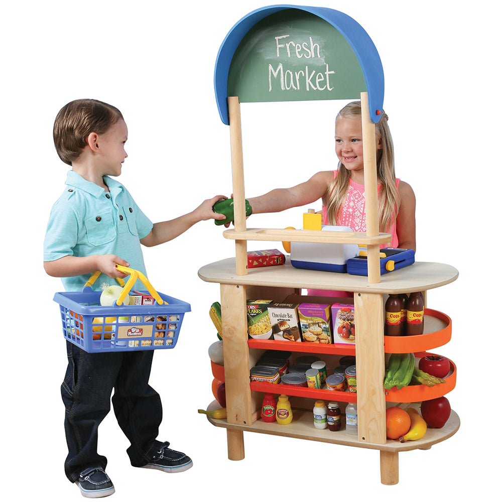 Wooden Market Stall for Imaginative Play | Kids' Grocery Store KRP-45