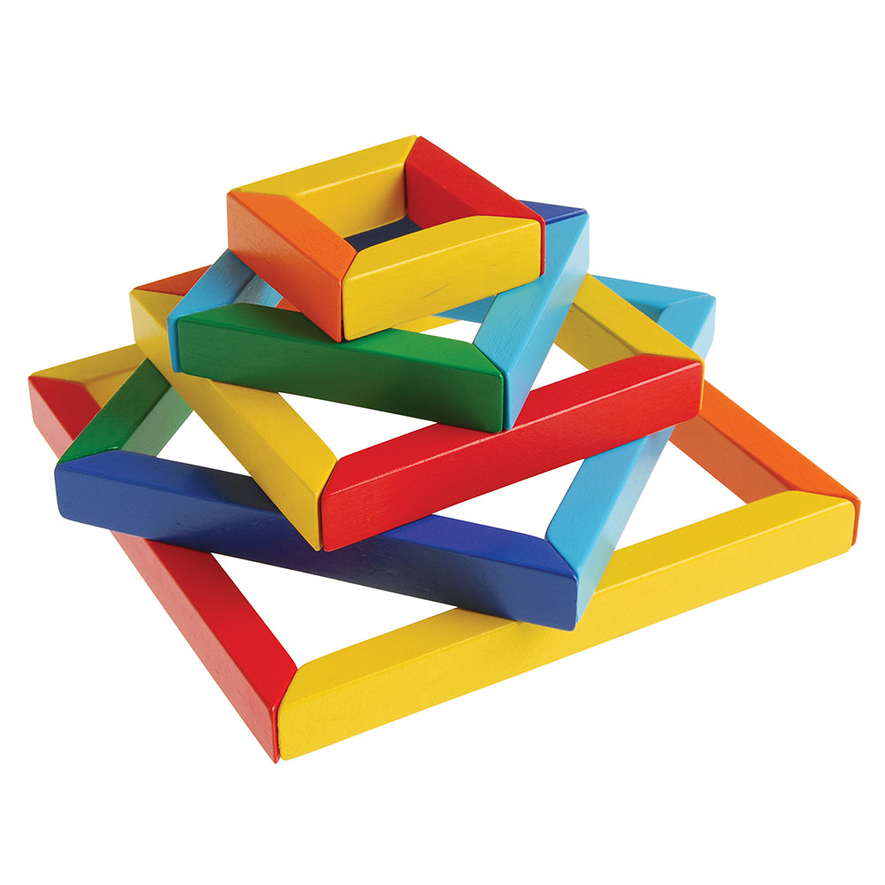 Stacking with Wooden Puzzle Blocks