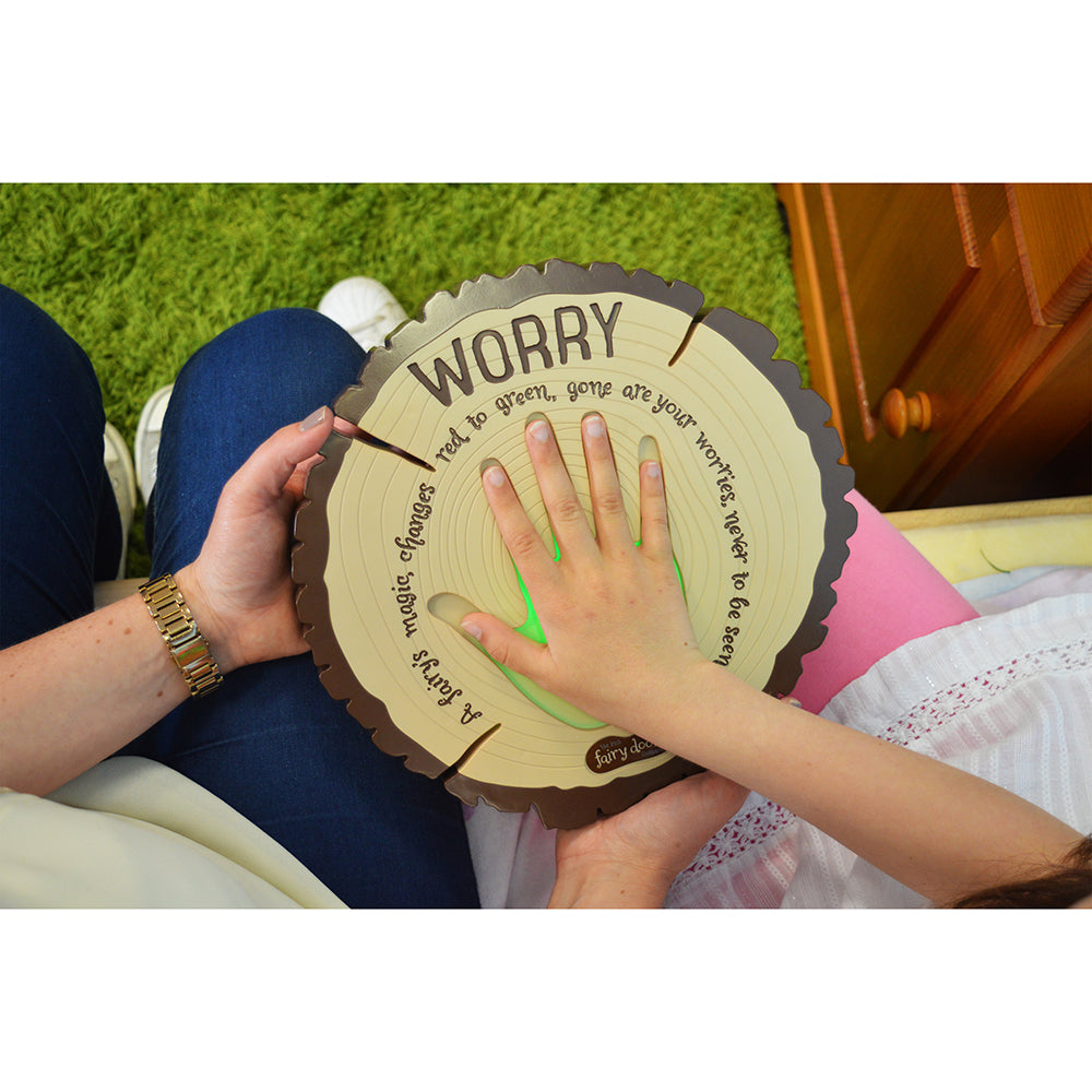 Kid Interacting With Emotions Worry Board with Teacher