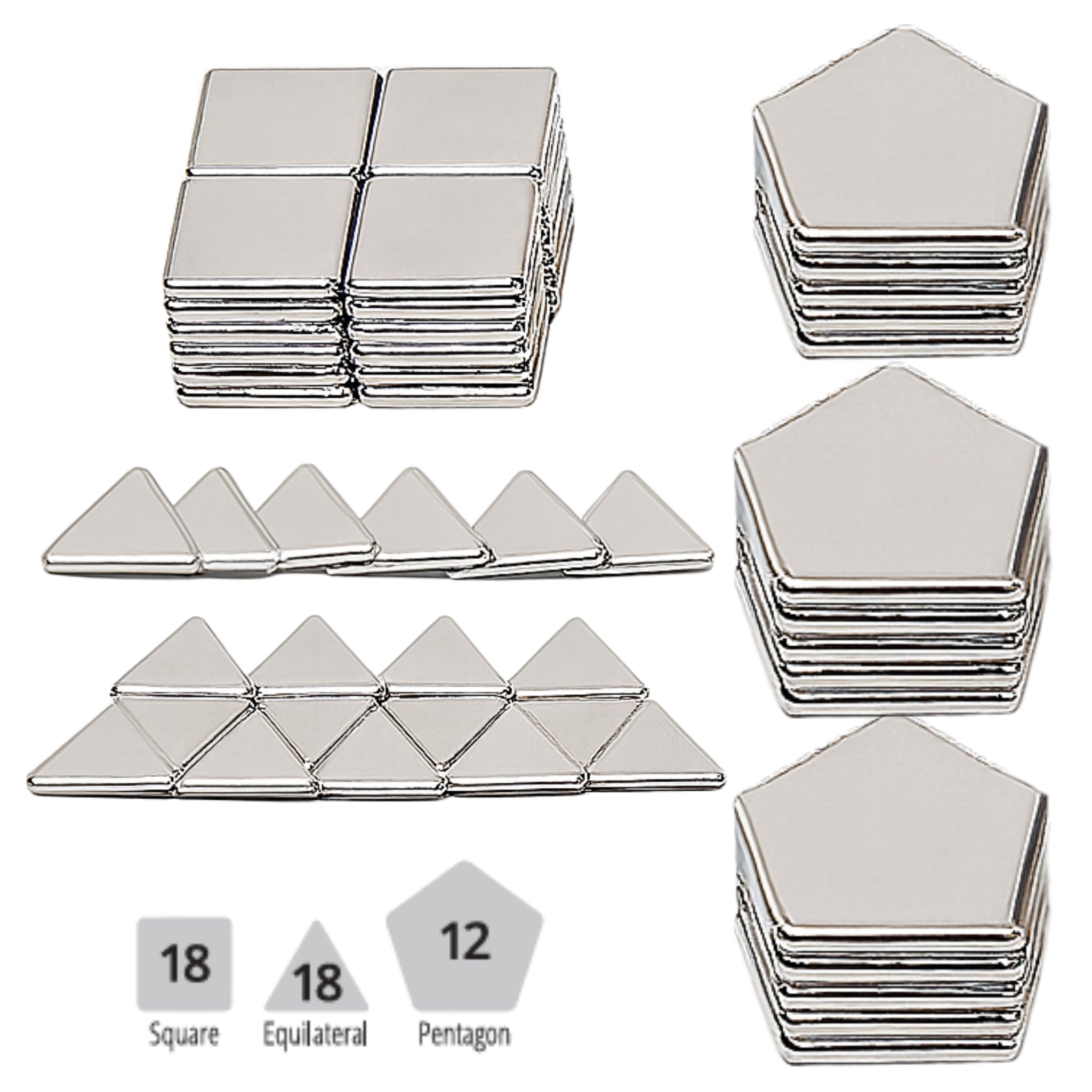 Mirrored Magnetic Polydron 48-Piece Set: Creative Building for Ages 3 Years and