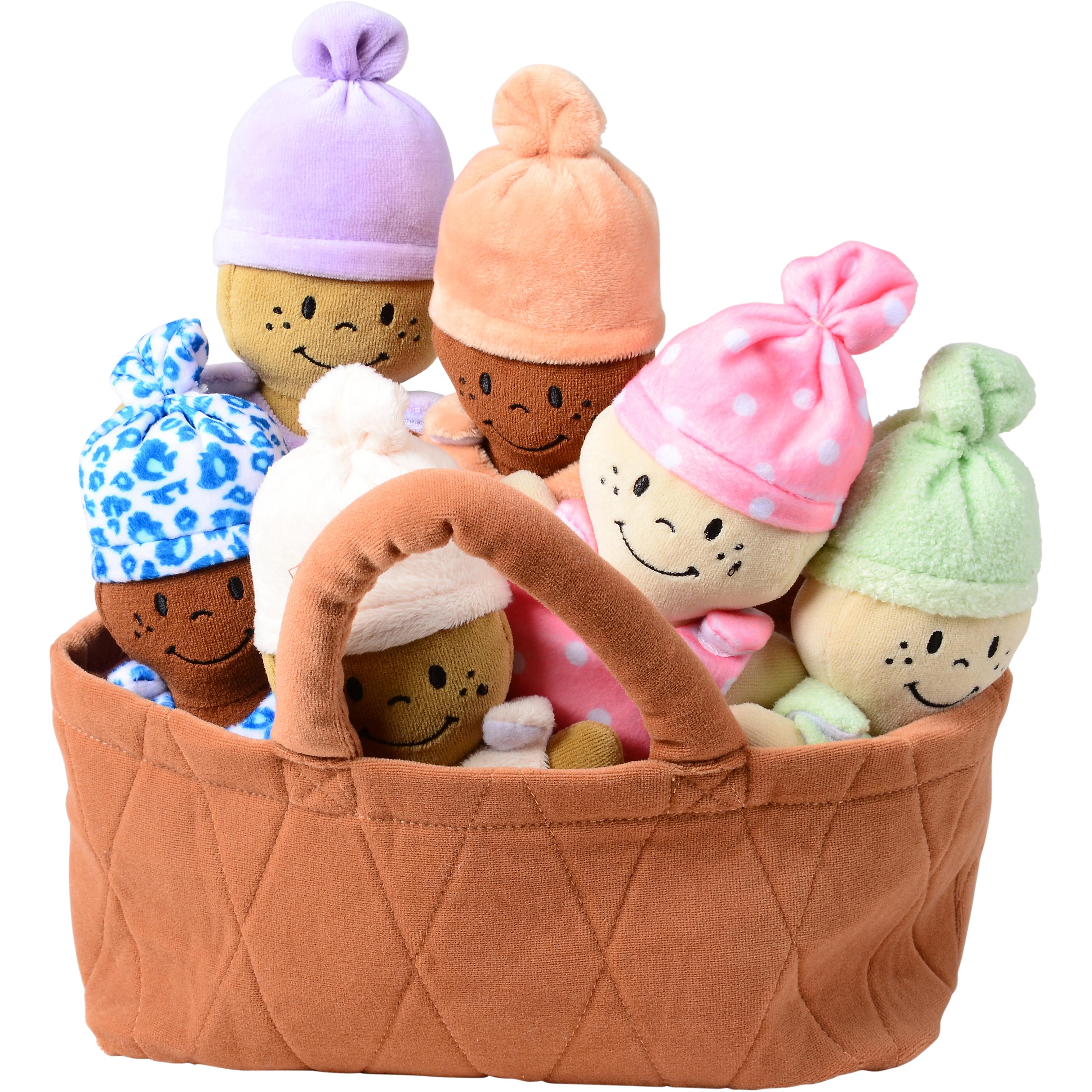Basket of Babies | Six Soft, Diverse Dolls with Removable Dresses & Take-Along Basket