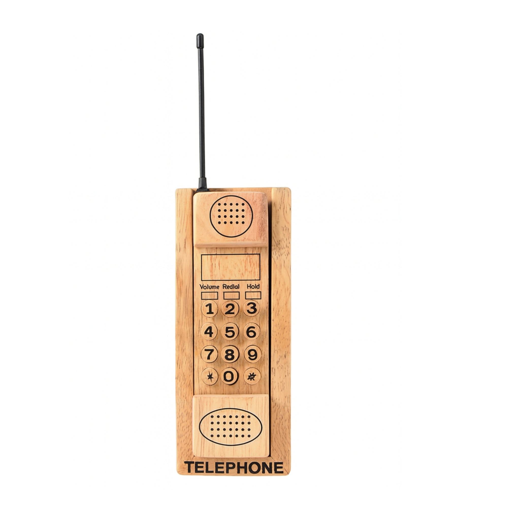 Montessori Wooden Push Button Toy Phone | Vintage Pretend Play for Preschool & E MTC-150
