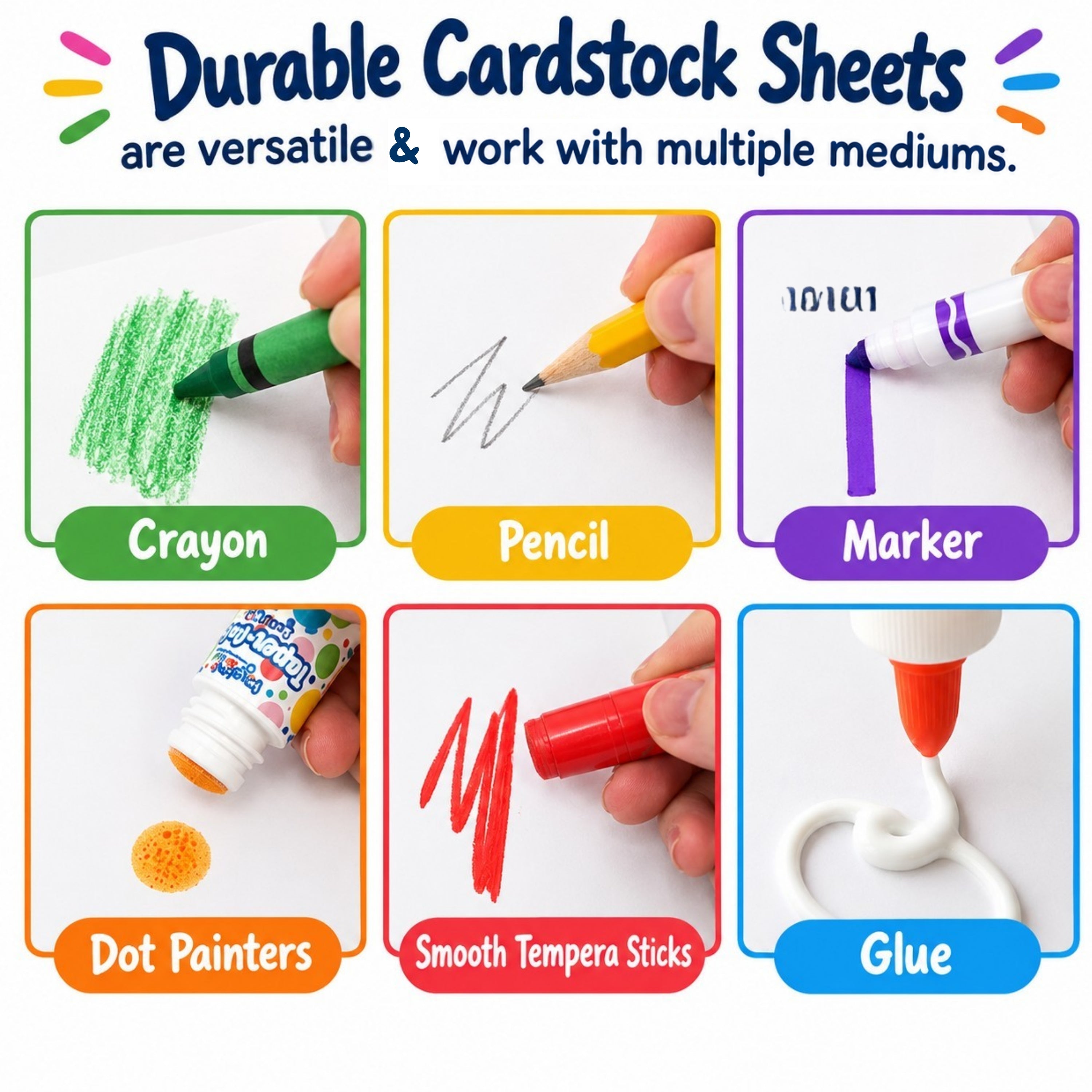 Dual-Sided Cardstock Sheets – 7½" x 6", 24 Sheets