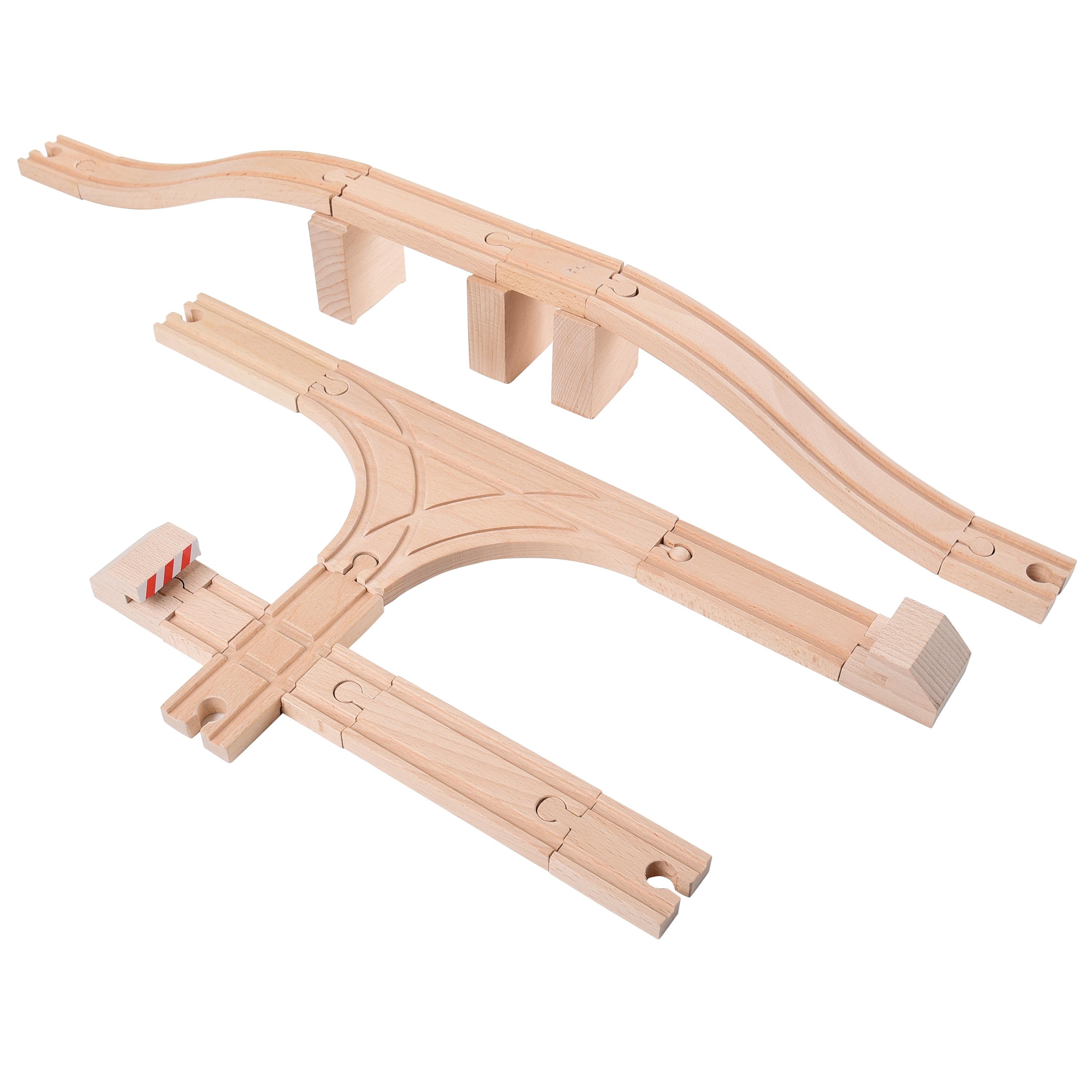 Wooden Train Track Set, 26 Pieces