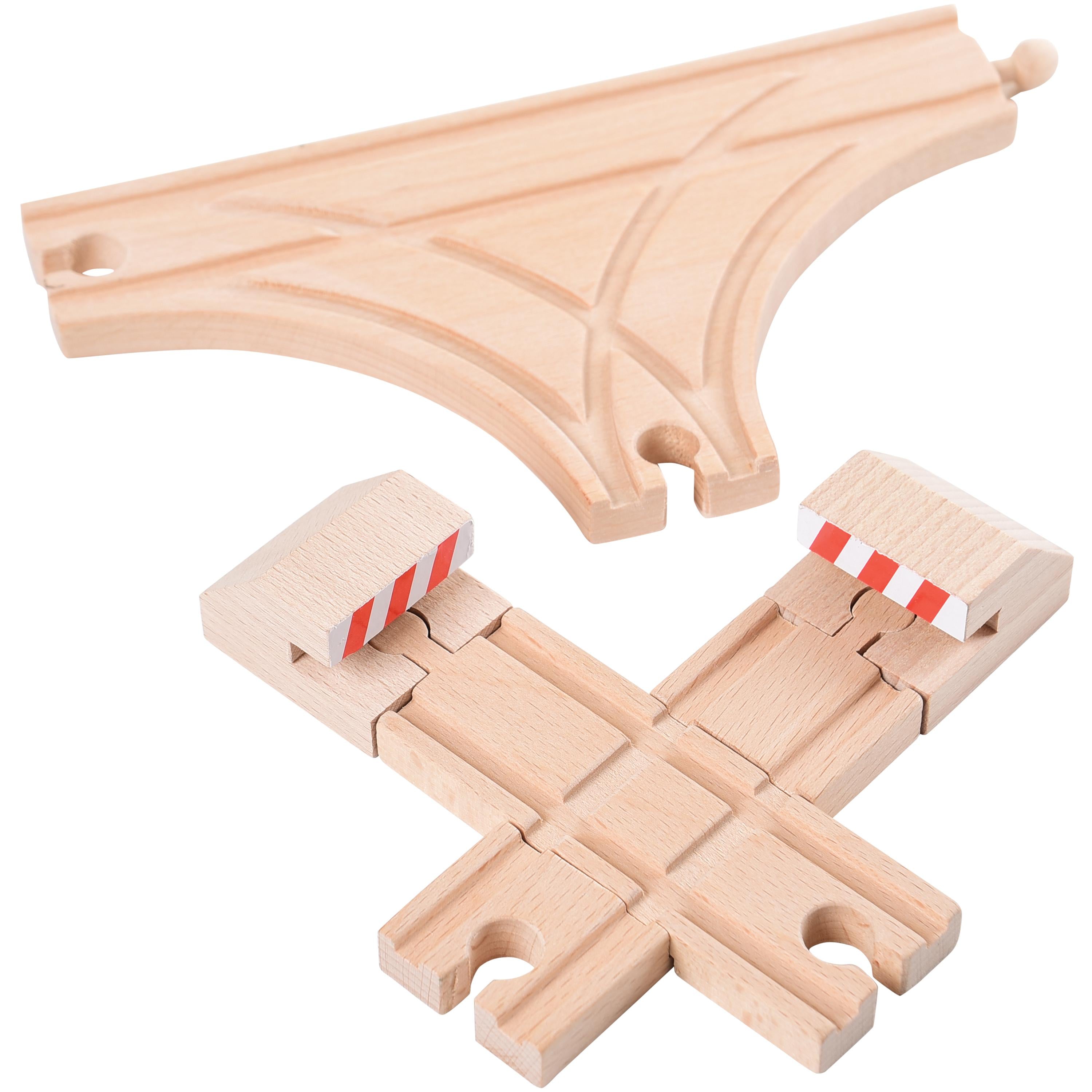 Wooden Train Track Set, 26 Pieces