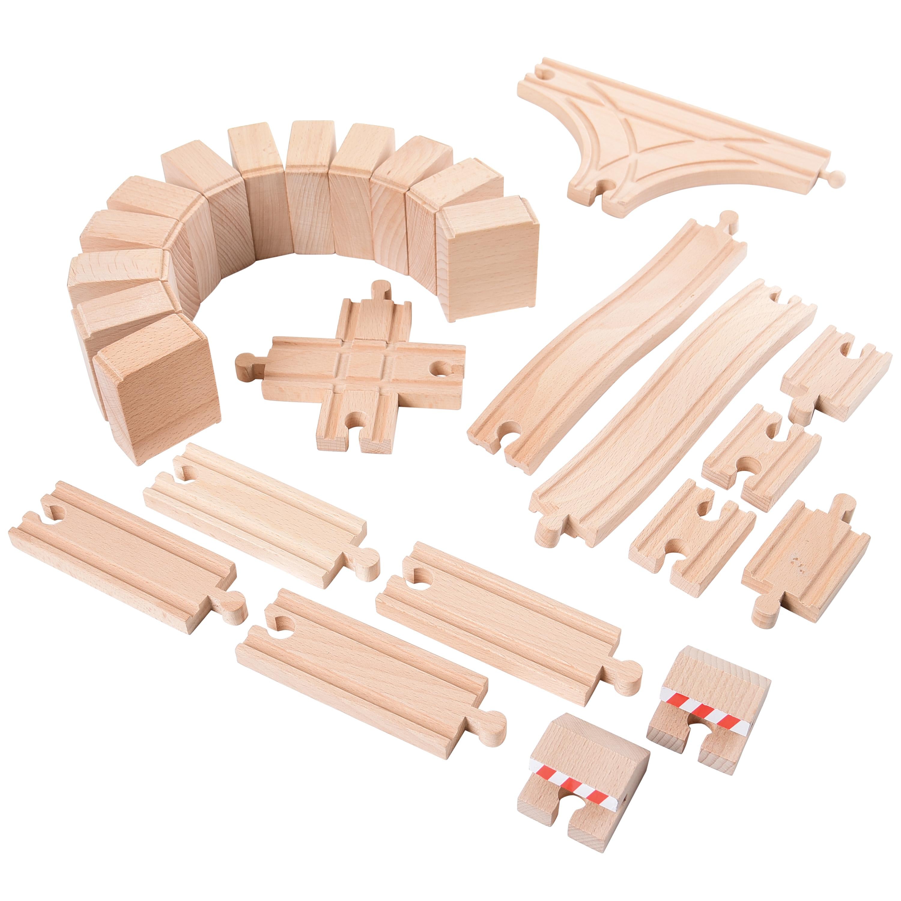 Wooden Train Track Set, 26 Pieces