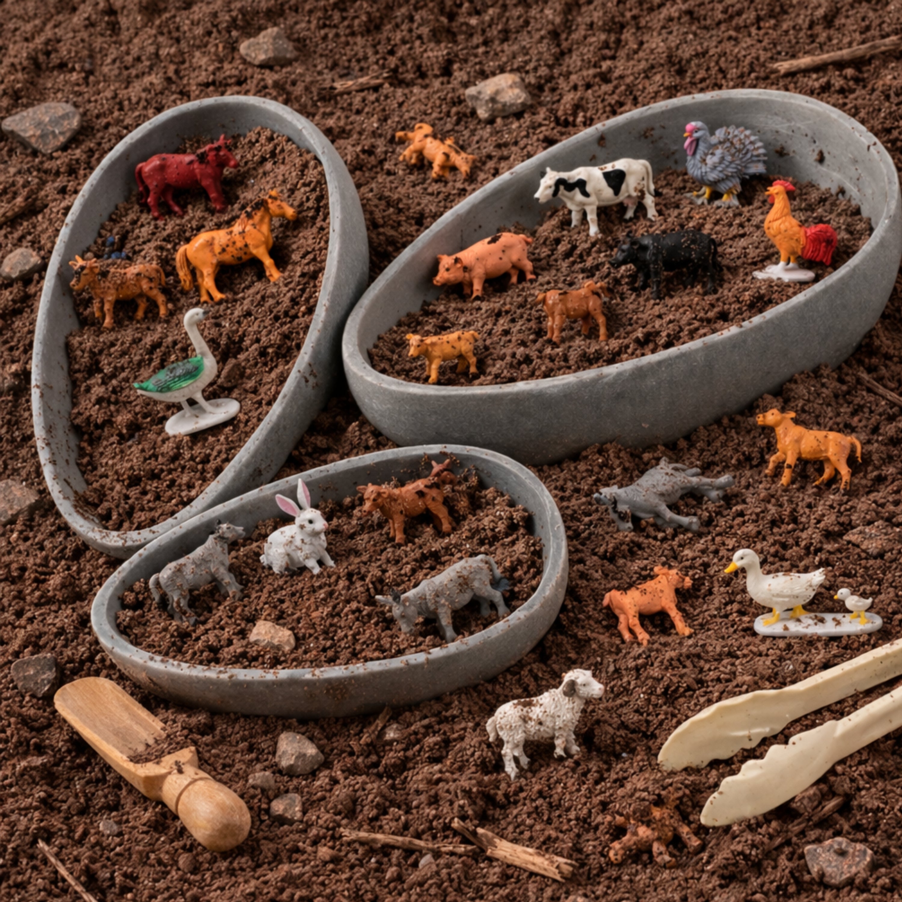 108-Piece Toy Farm Animal Vinyl Figures | Sorting, Counting & Matching Set