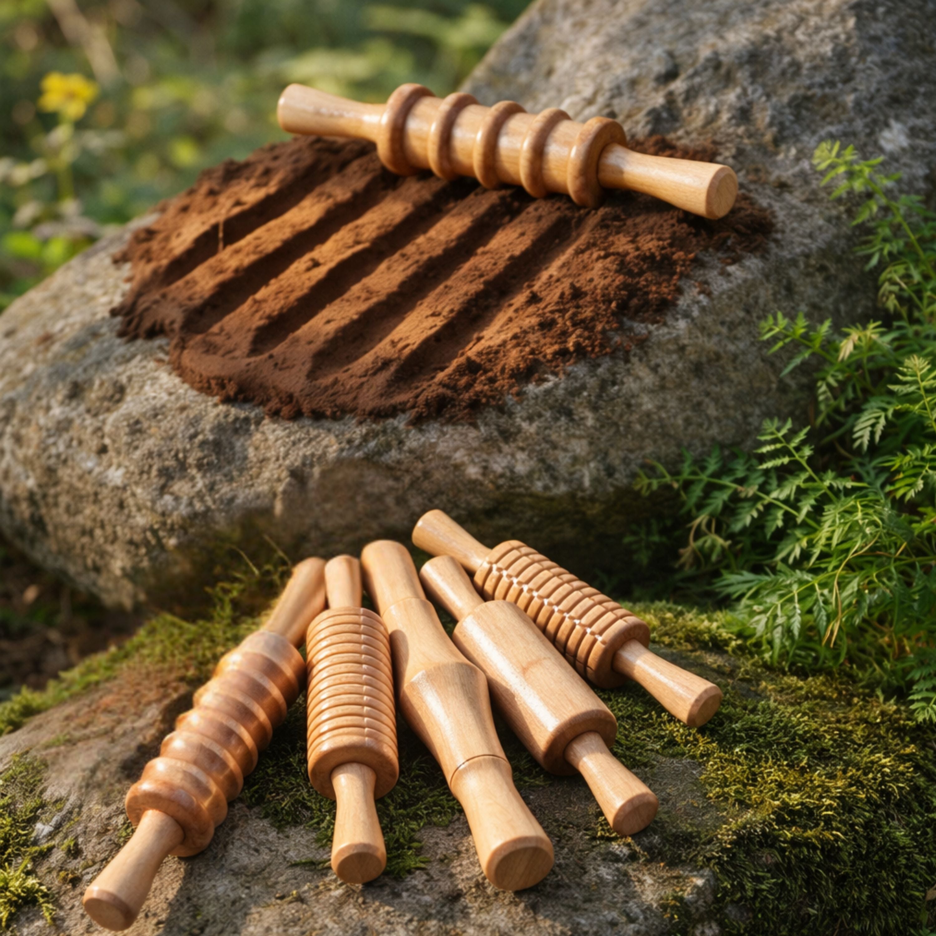 Patterned Wooden Clay Rollers | Set of 6 Sensory & Art Rolling Pins