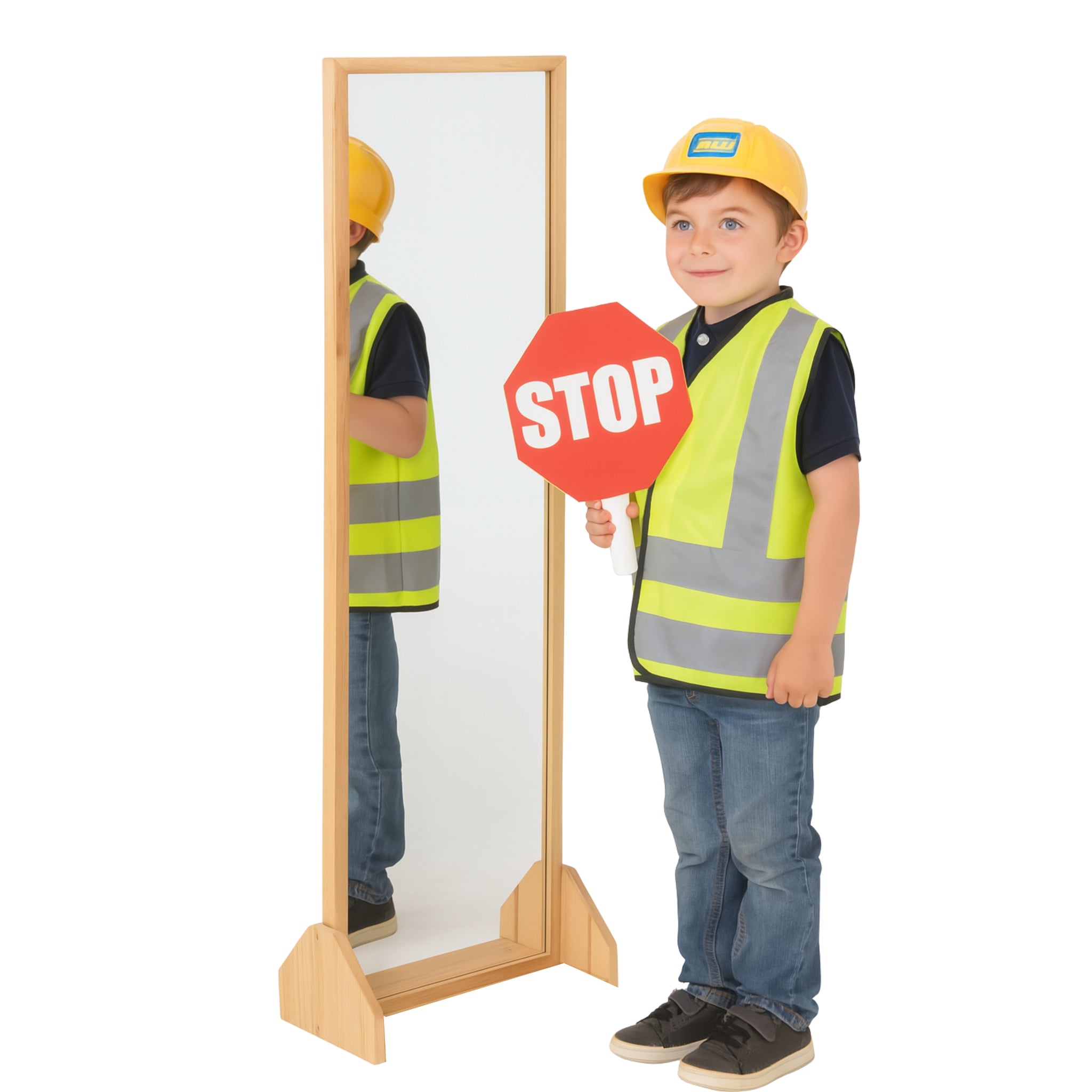 Distortion-Free Mirror - 4' x 13" Freestanding Acrylic Mirror with Woo MTC-581