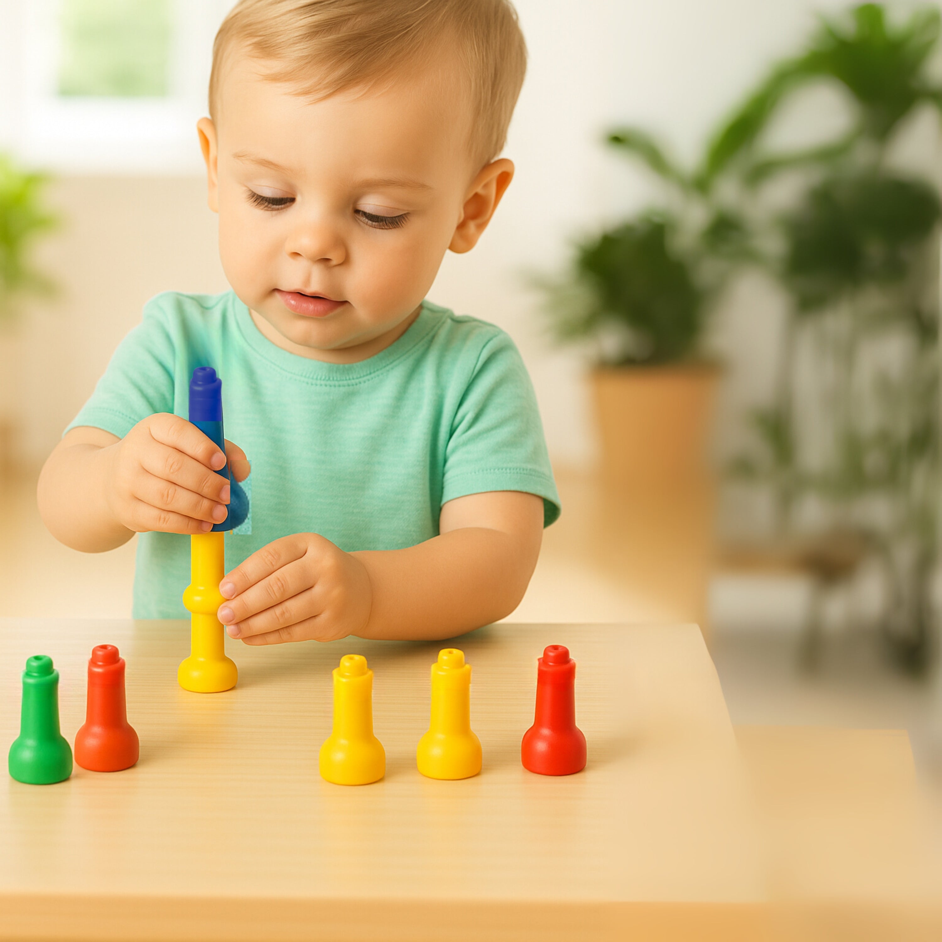 100 Hold-Tight Stacking Pegs Set | Fine Motor Skills, Creativity & Cognitive Development