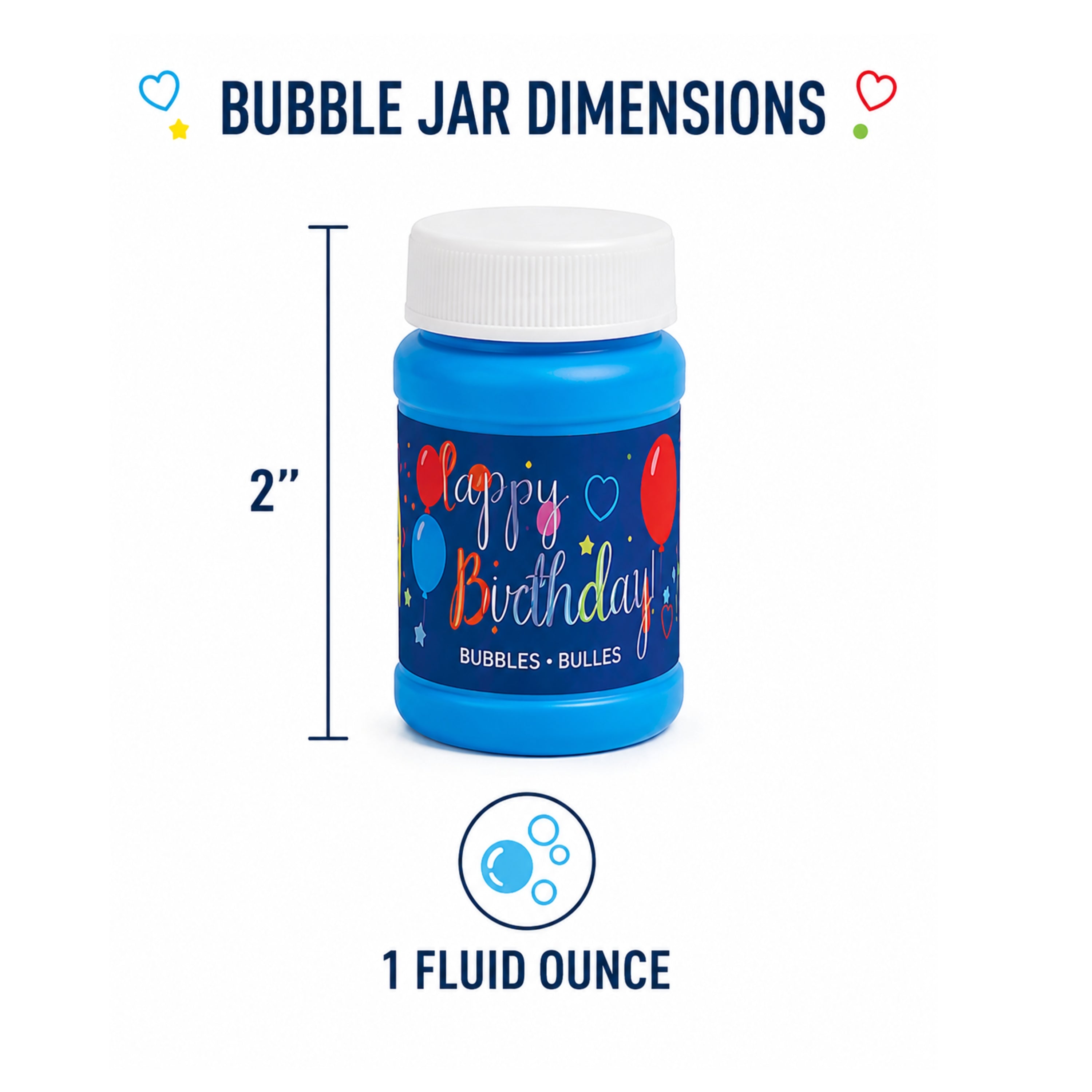 Birthday Celebration Bubbles – Classroom Birthday Bubbles, 1 fl oz Bottles, Set of 24