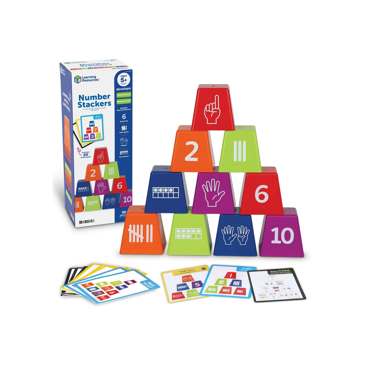 Math Mosaics, Number Stackers & Geometry STEM Challenge Set