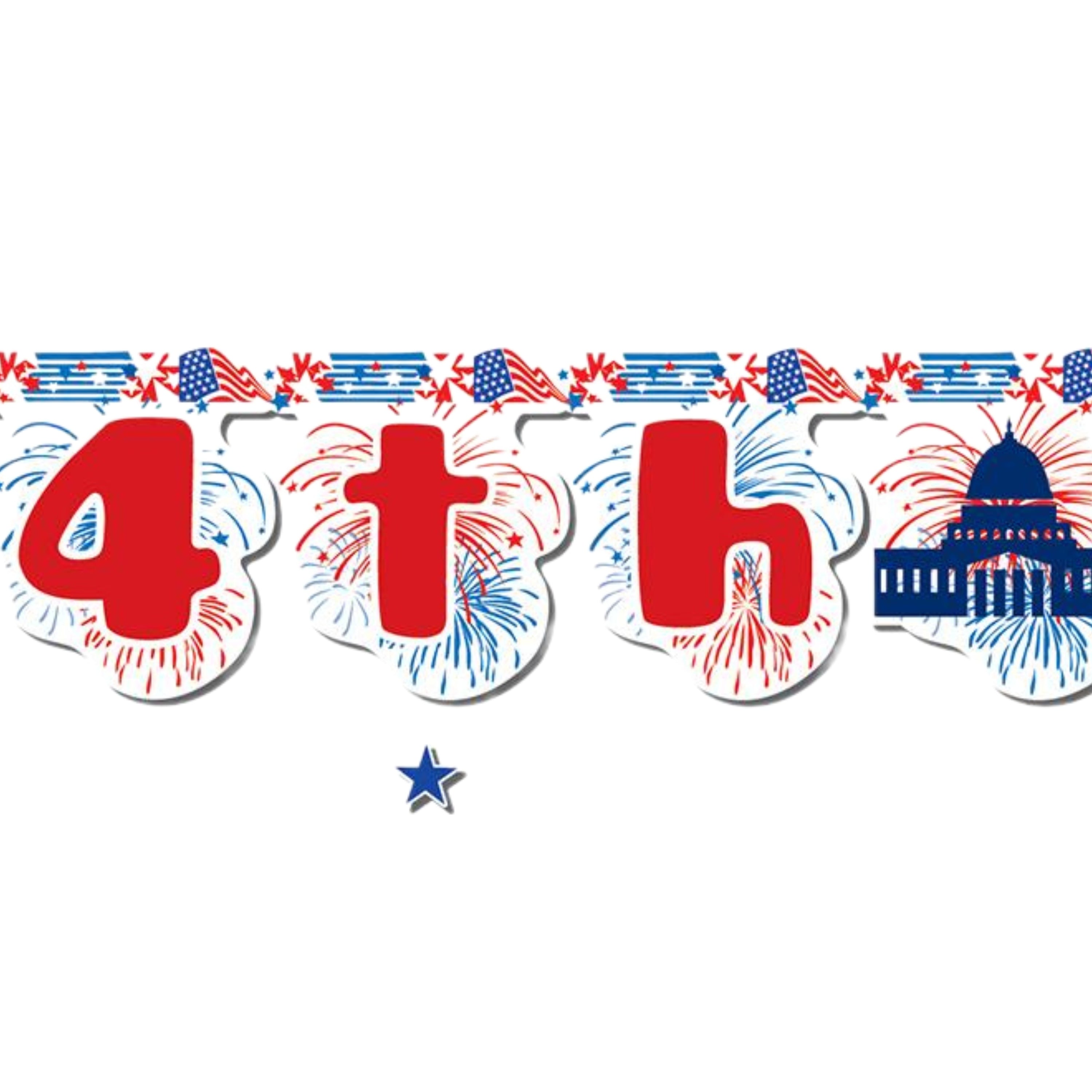 Happy 4th of July Classroom Banner Decoration