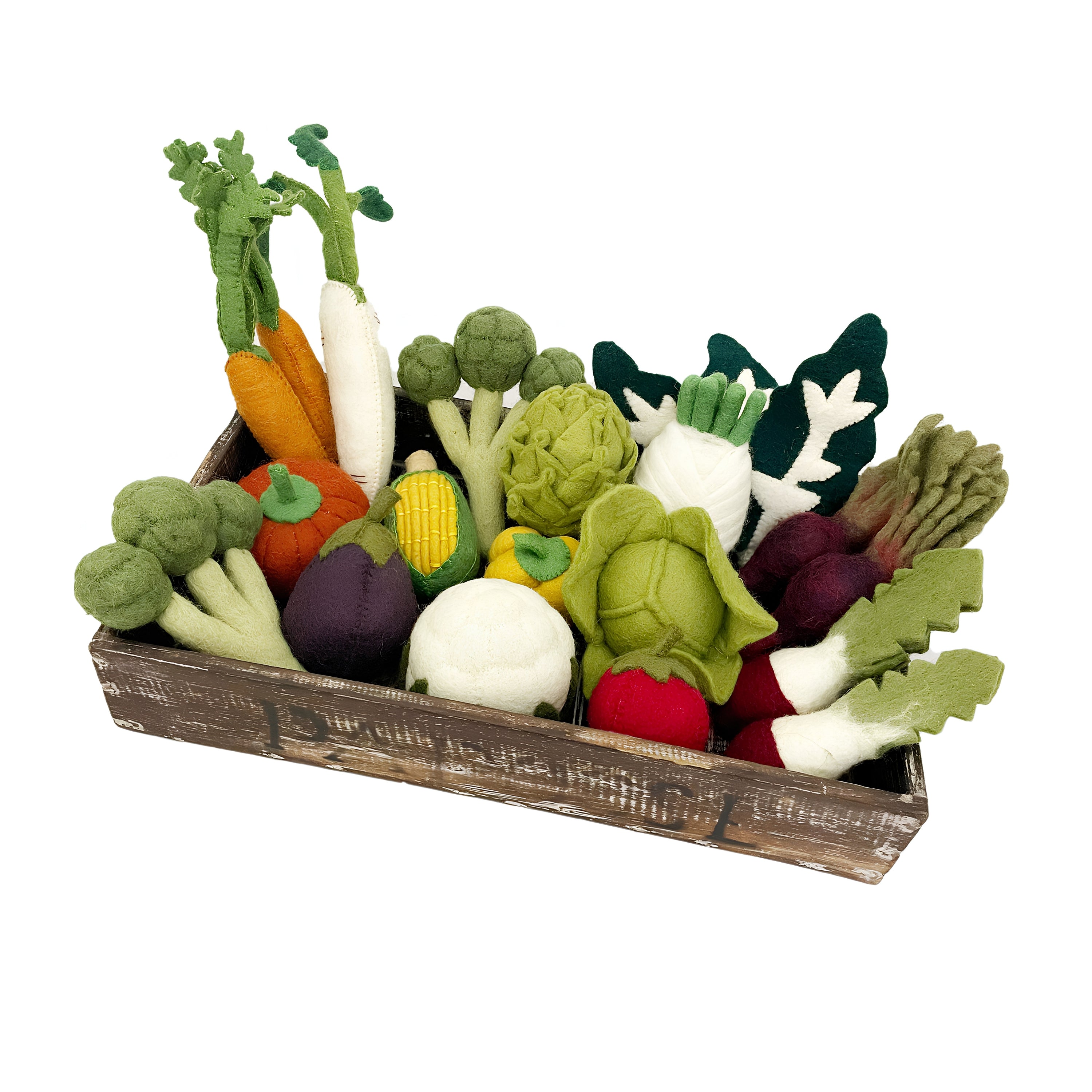 Farm-to-Table Wool Felt Veggie Crate