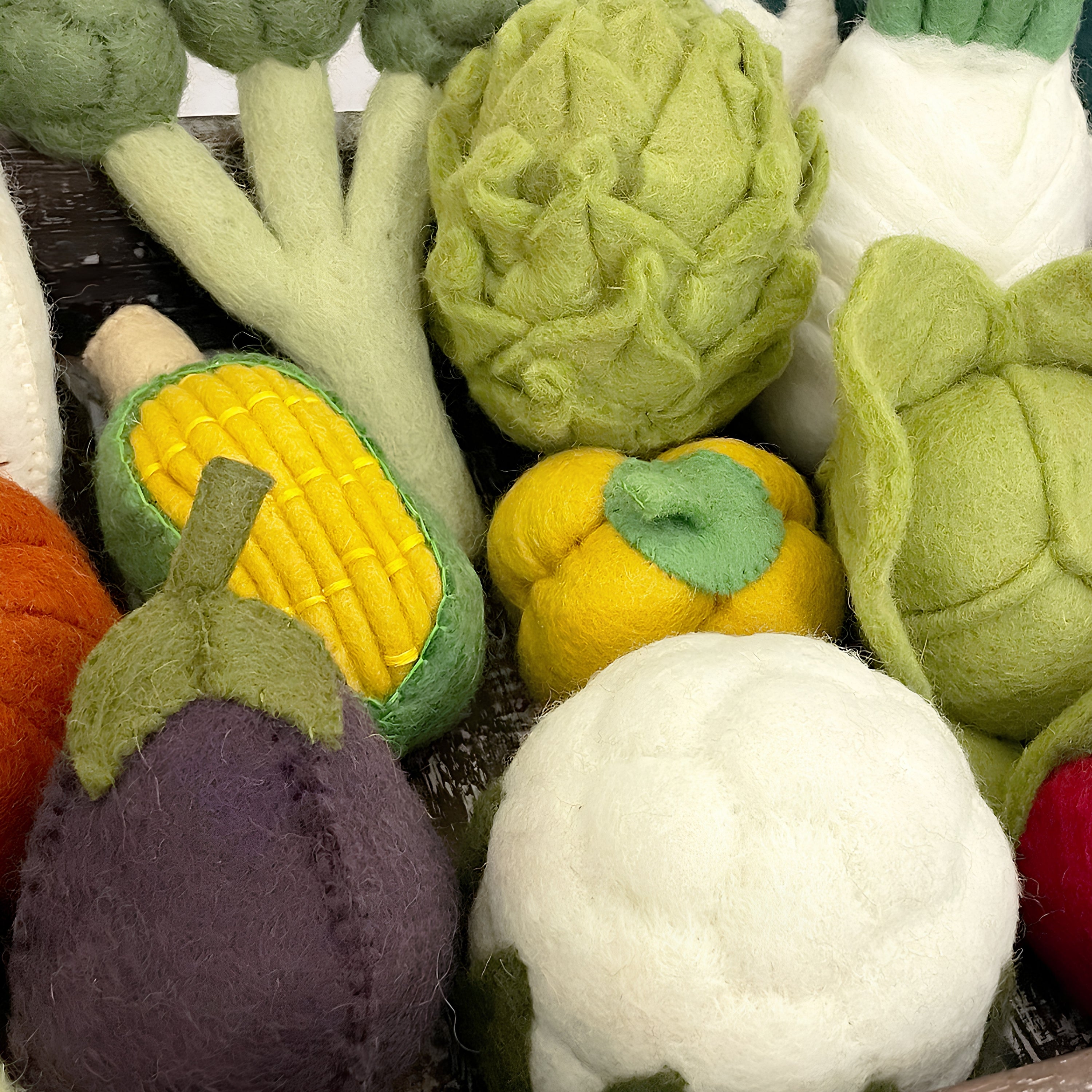 Farm-to-Table Wool Felt Veggie Crate
