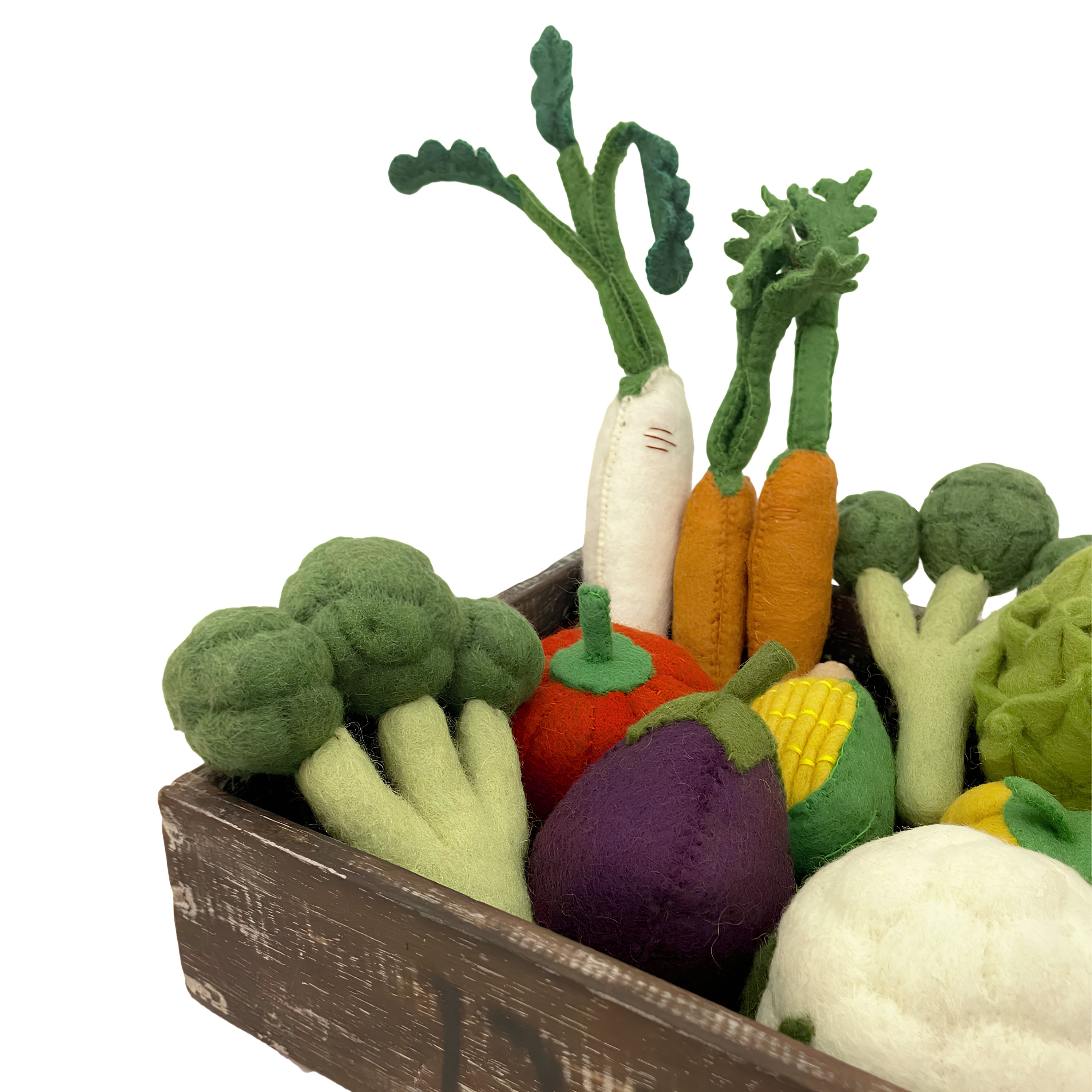 Farm-to-Table Wool Felt Veggie Crate