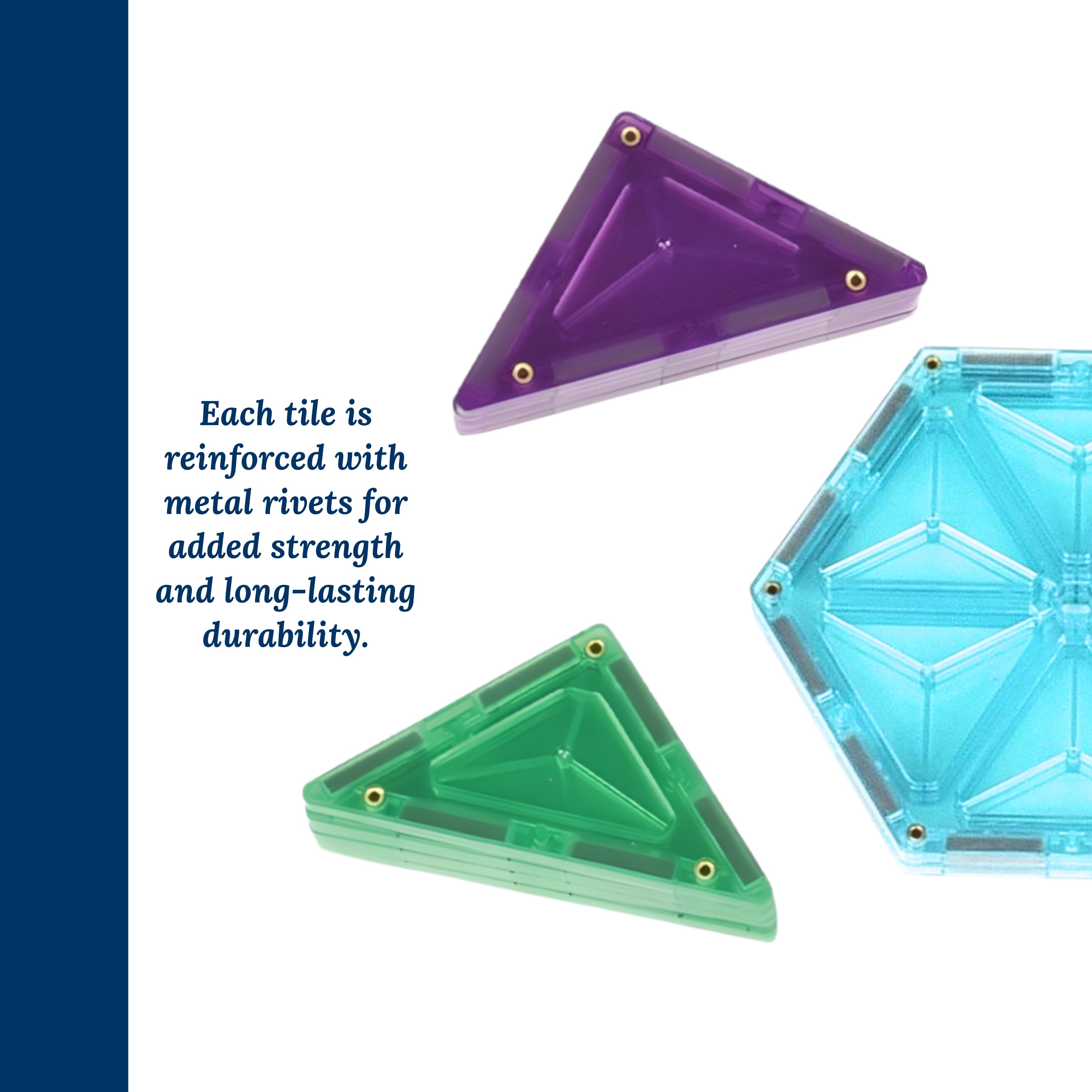 Magrivets™ Magnetic Tiles - Set of 112| Hands-On STEM Learning