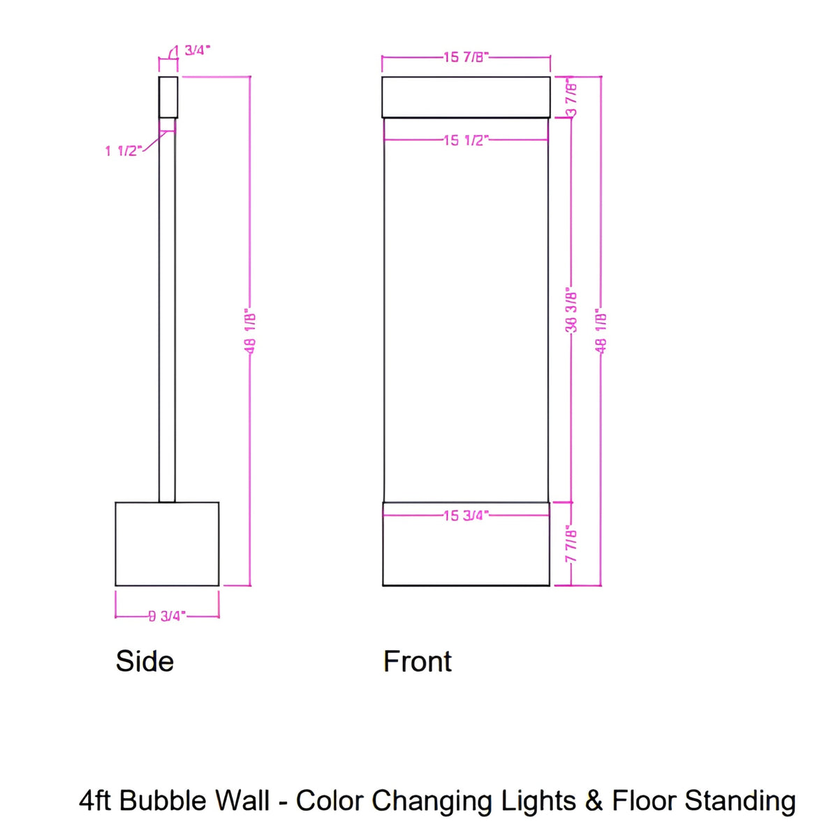 4' Color-Changing Sensory Bubble Wall | Calming Visual Sensory Display