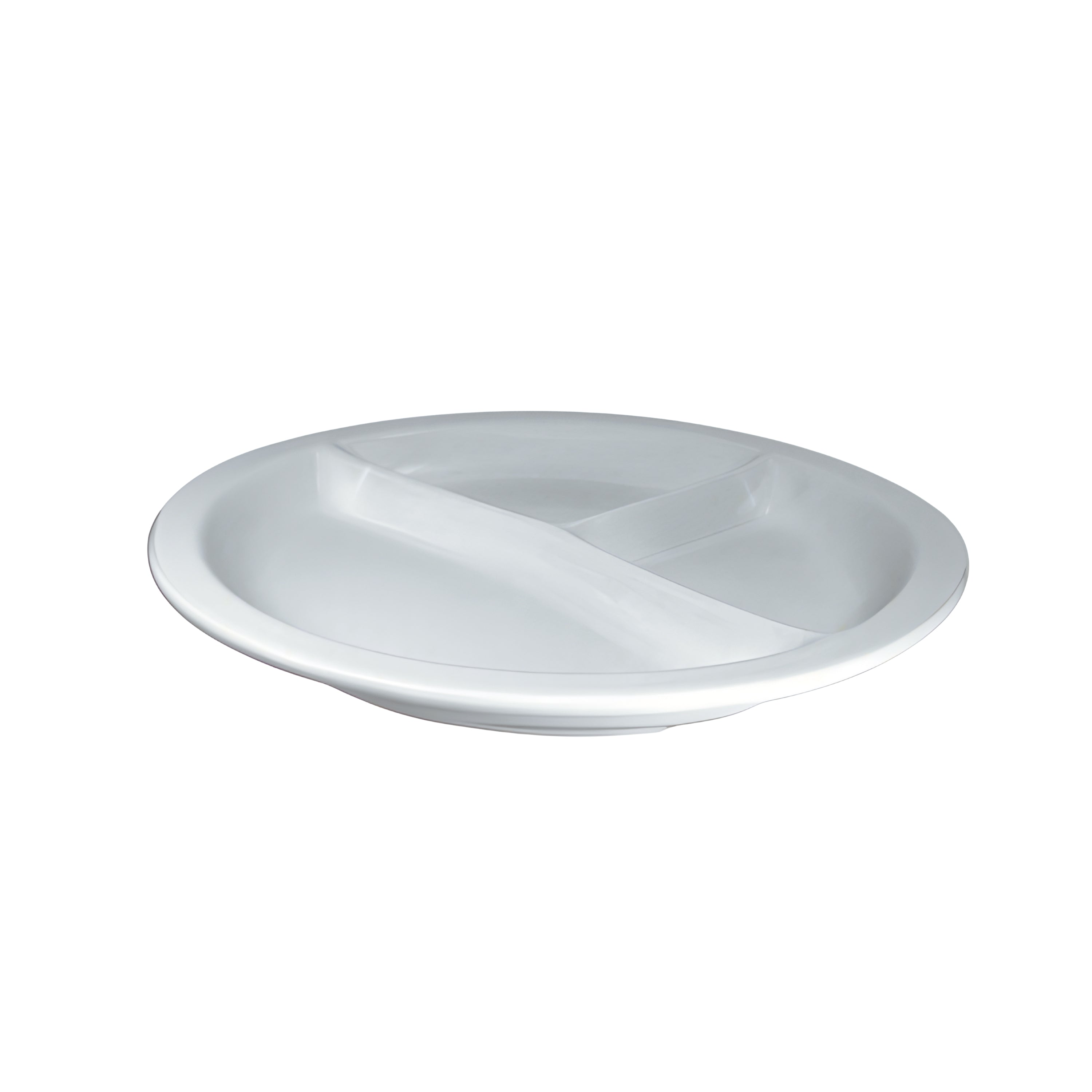 7" Divided Plate - White