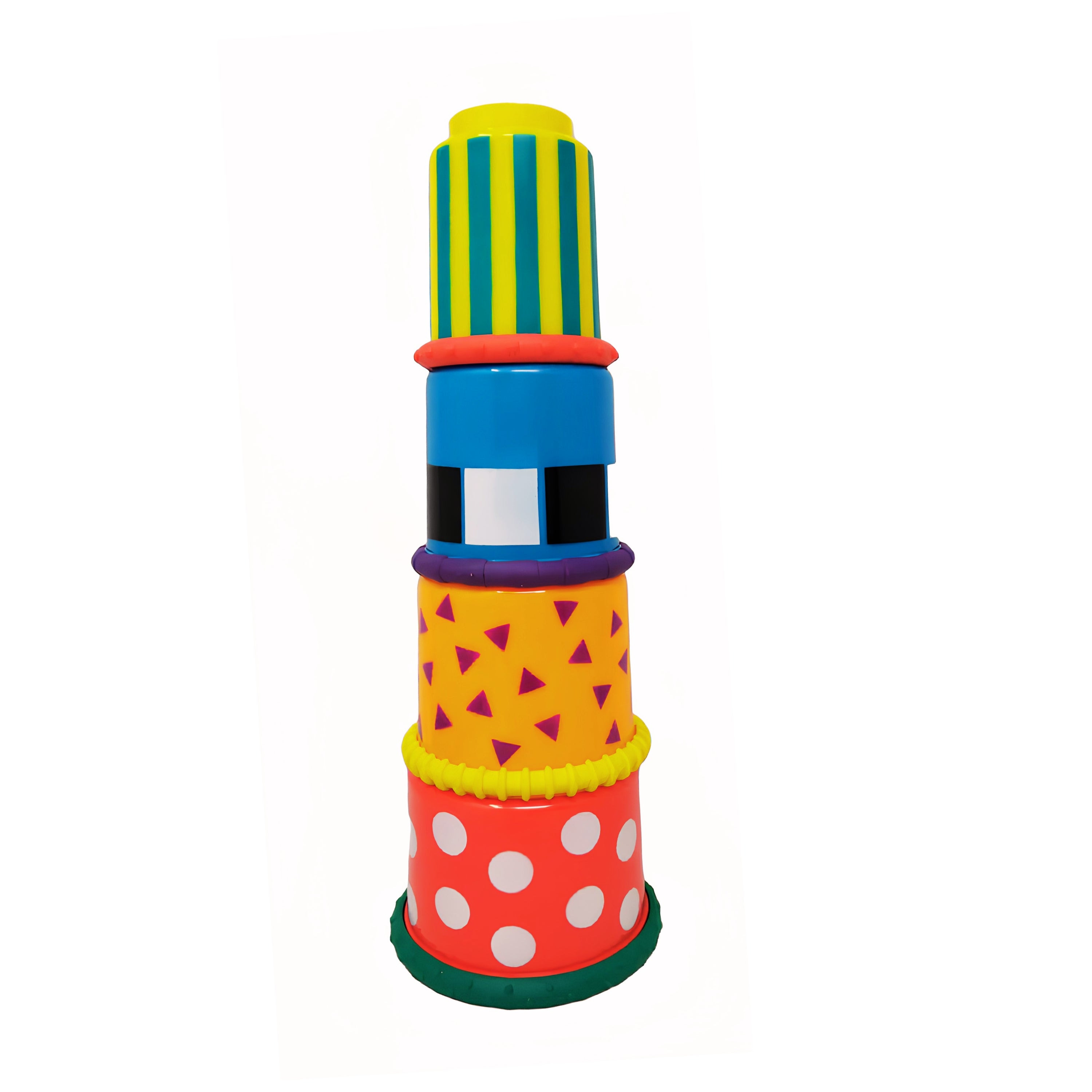 Sassy stacking cups set in bright colors for babies and toddlers 9 months and up