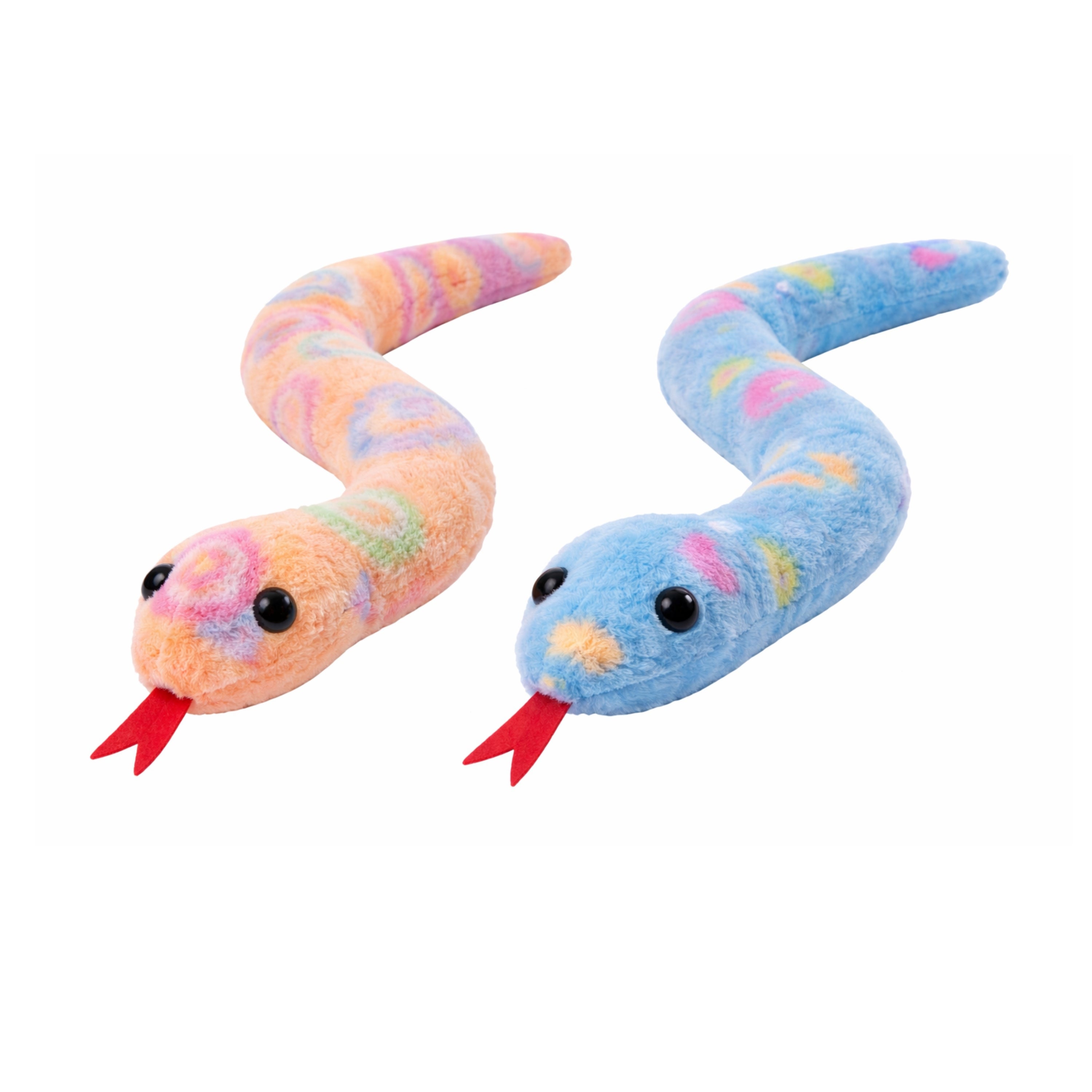 Plush Sensory Rainbow Swirl Snakes - Set of 12