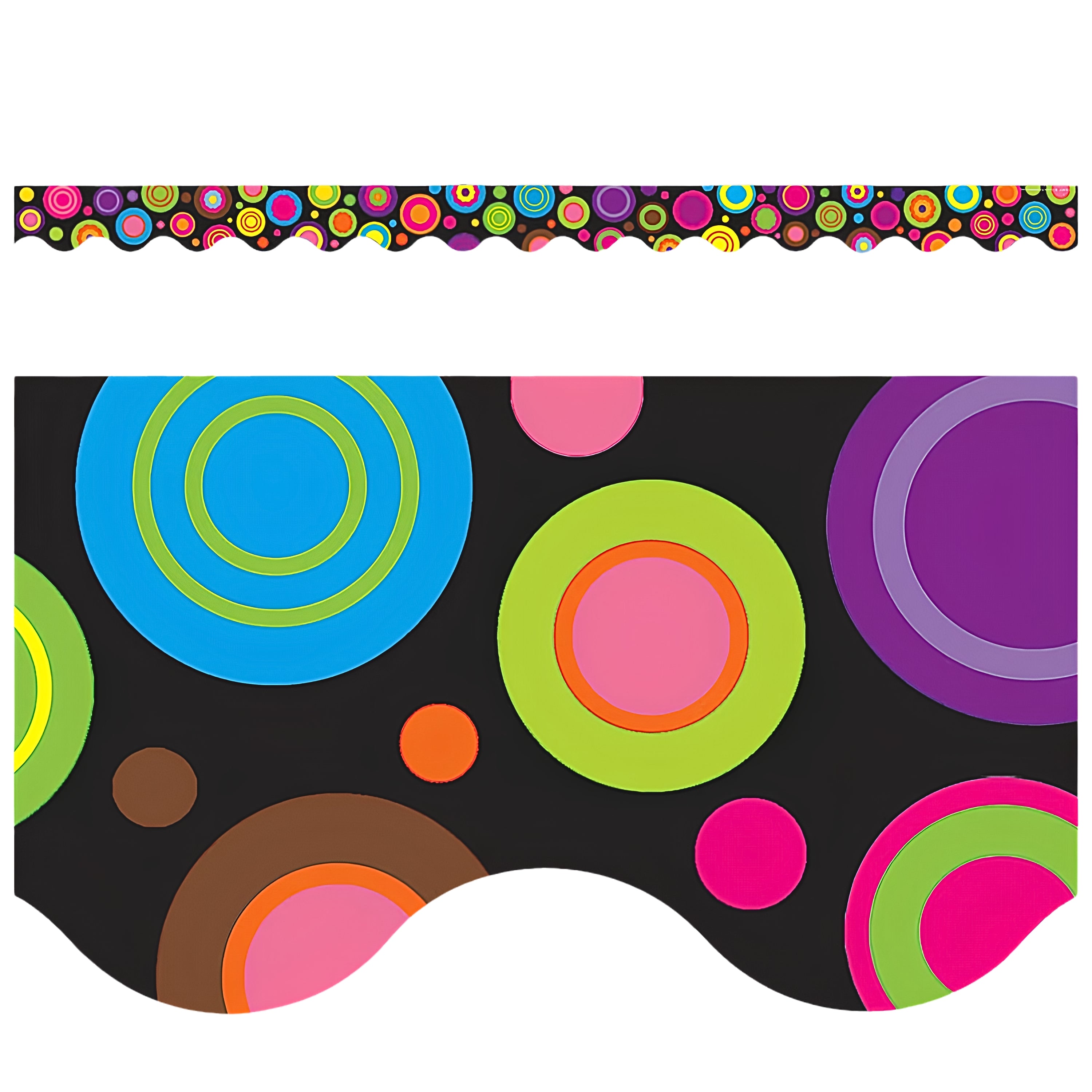 Teacher Created Resources Colorful Circles Scalloped Border Trim
