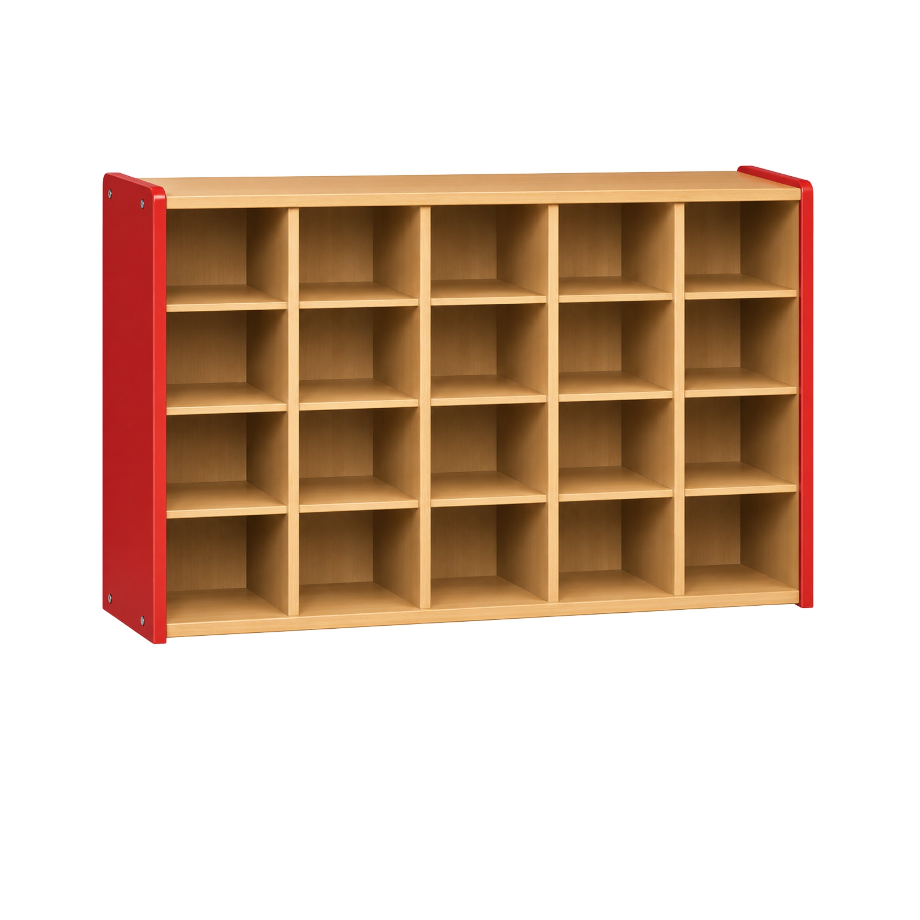 20-Cubby Classroom Storage Center – Red