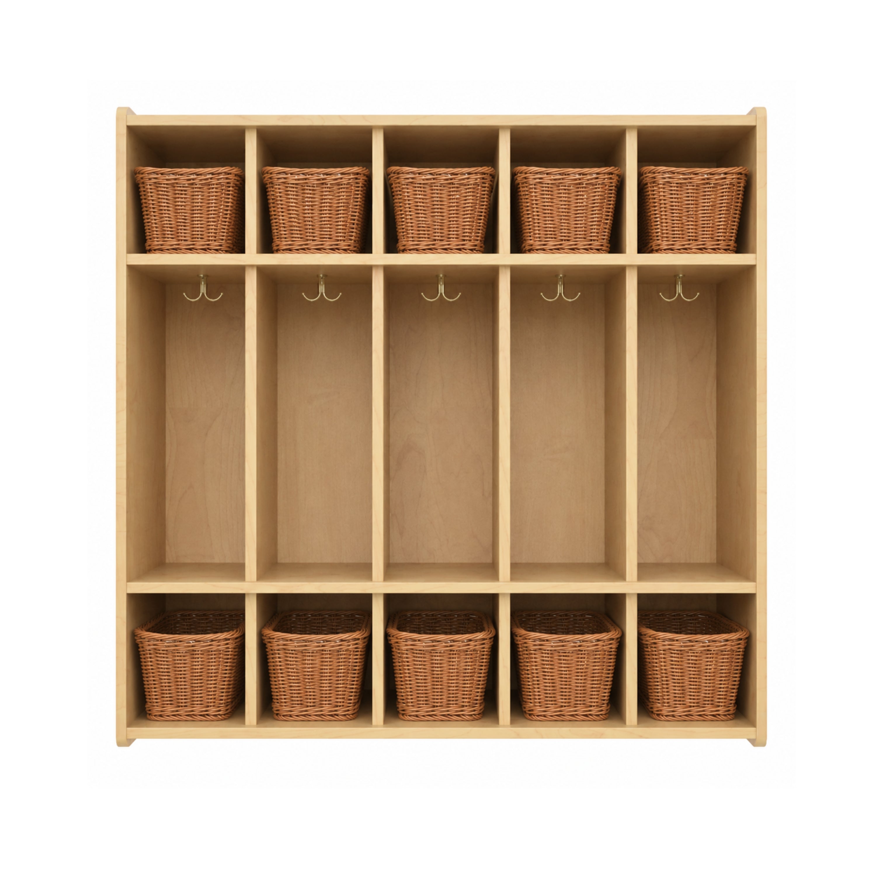 5-Section Preschool Locker & Basket Organization Center