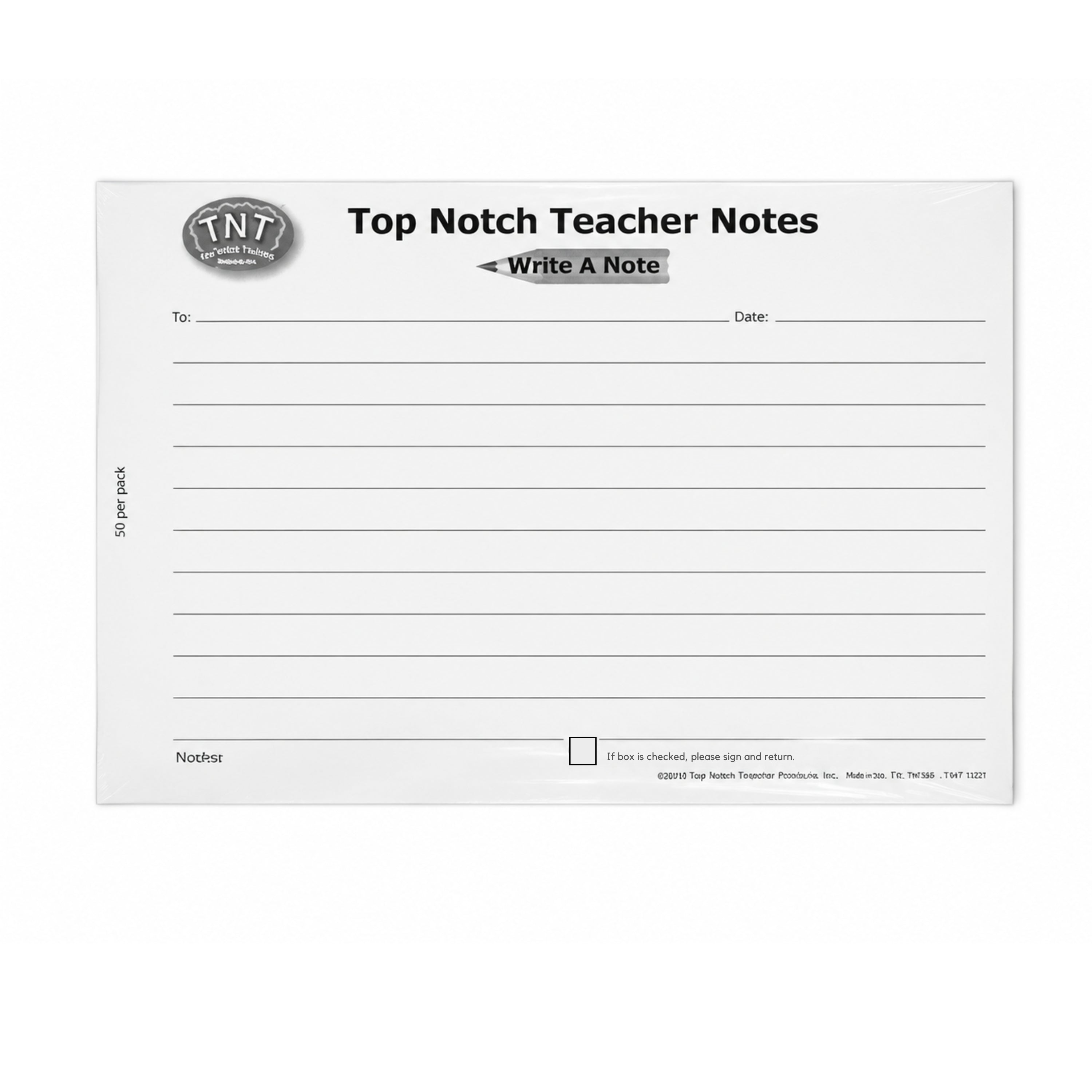 Top Notch Teacher Notes, Carbonless 2-Part, Pack of 50