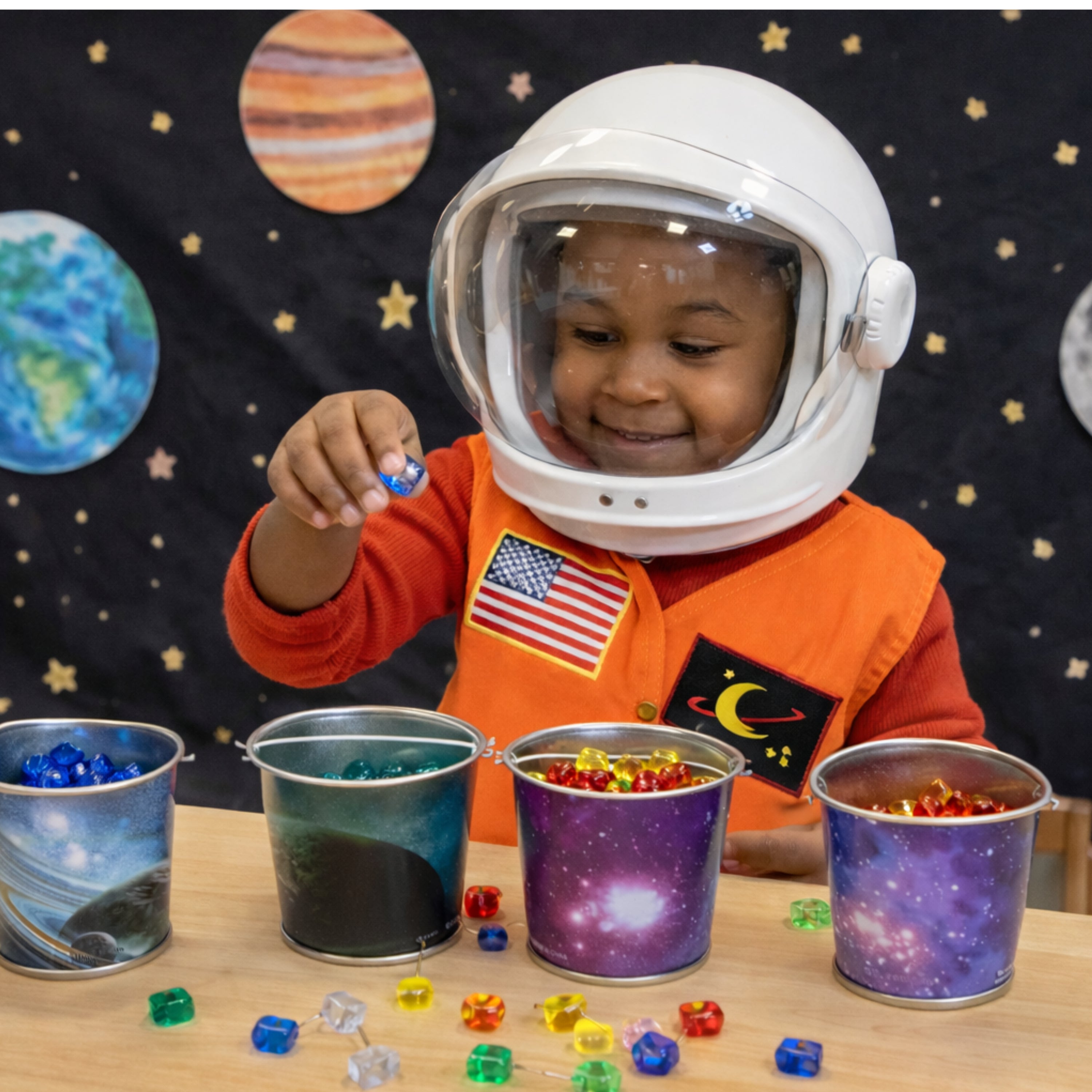 8" Space Metal Buckets – Set of 12