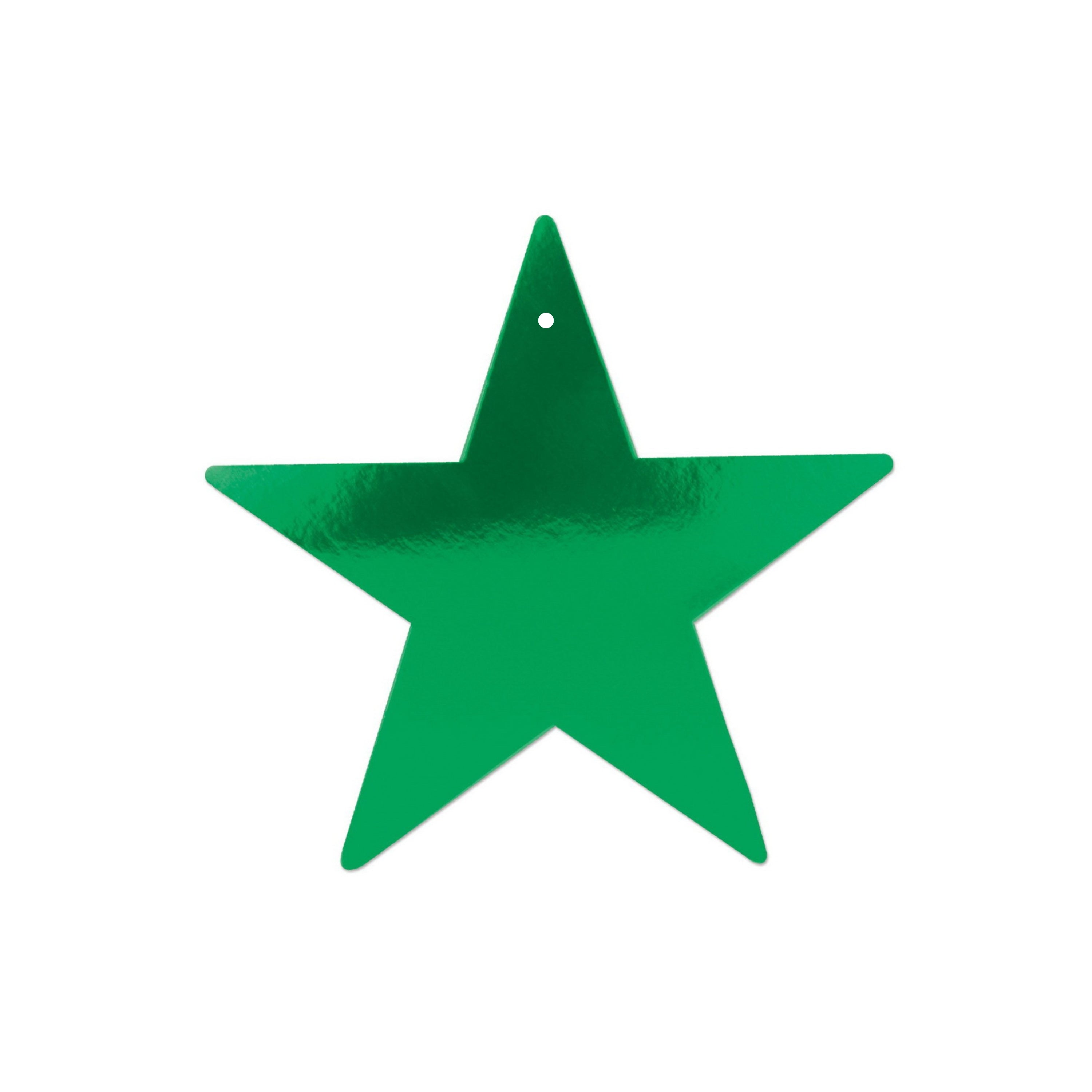 5" Green Foil Stars – 36 Pieces